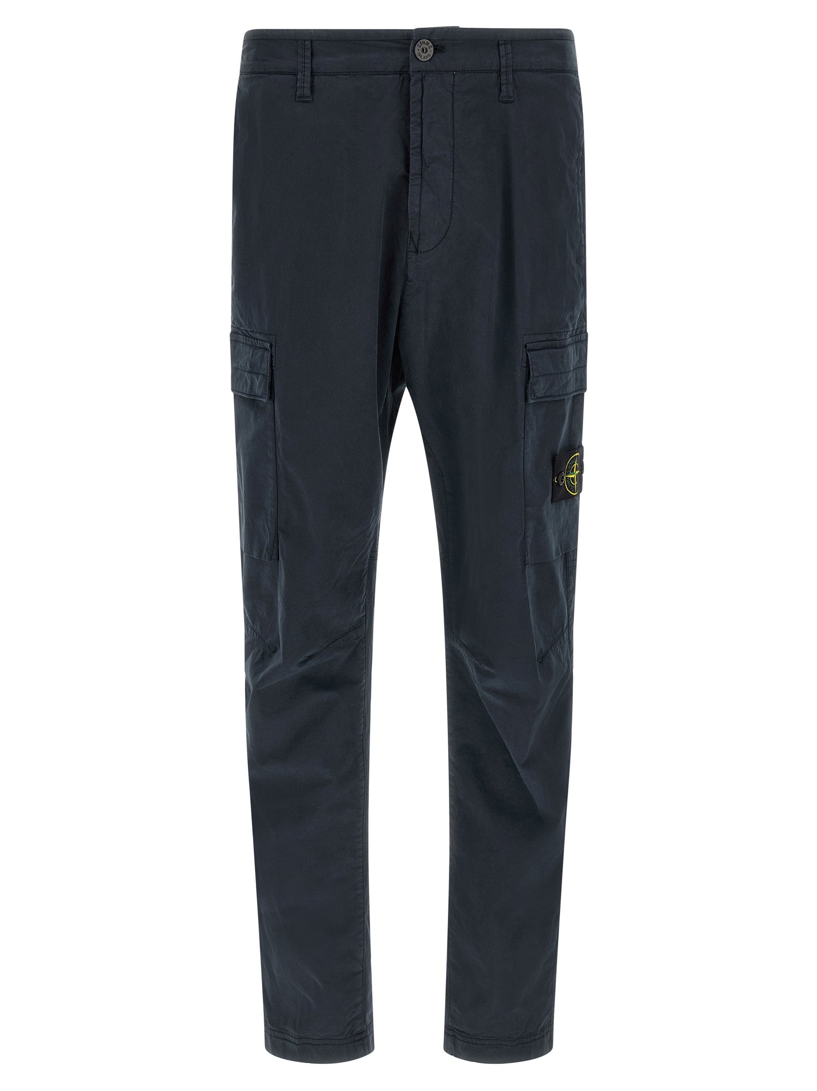 Discover the epitome of sophistication with Stone Island's Blue Cotton Cargo Pants, expertly crafted for those who embrace luxury and style in every moment.