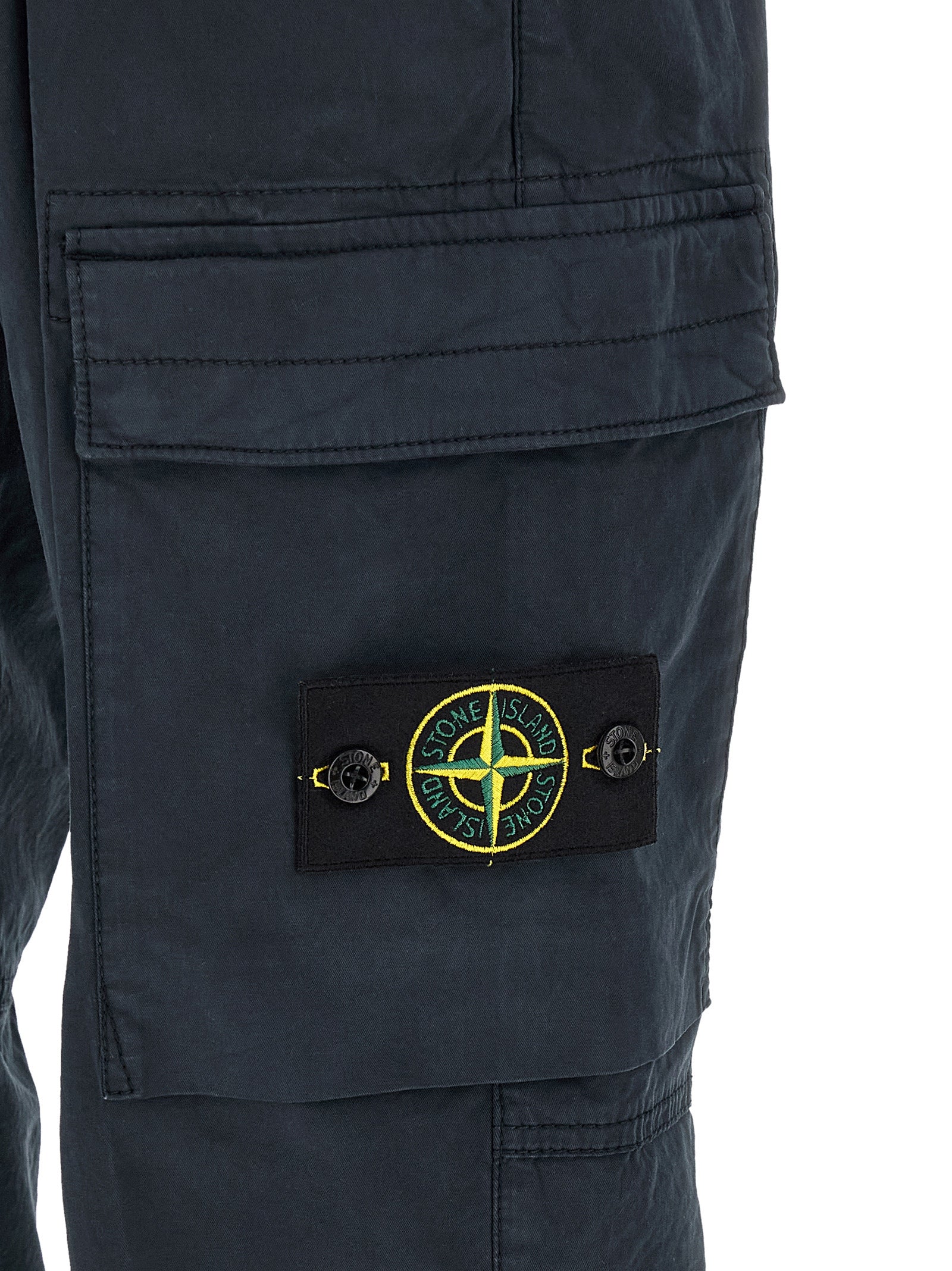 Discover the Stone Island Blue Cotton Cargo Pants, where exquisite craftsmanship meets urban sophistication, elevating your style with luxurious comfort and bold design.