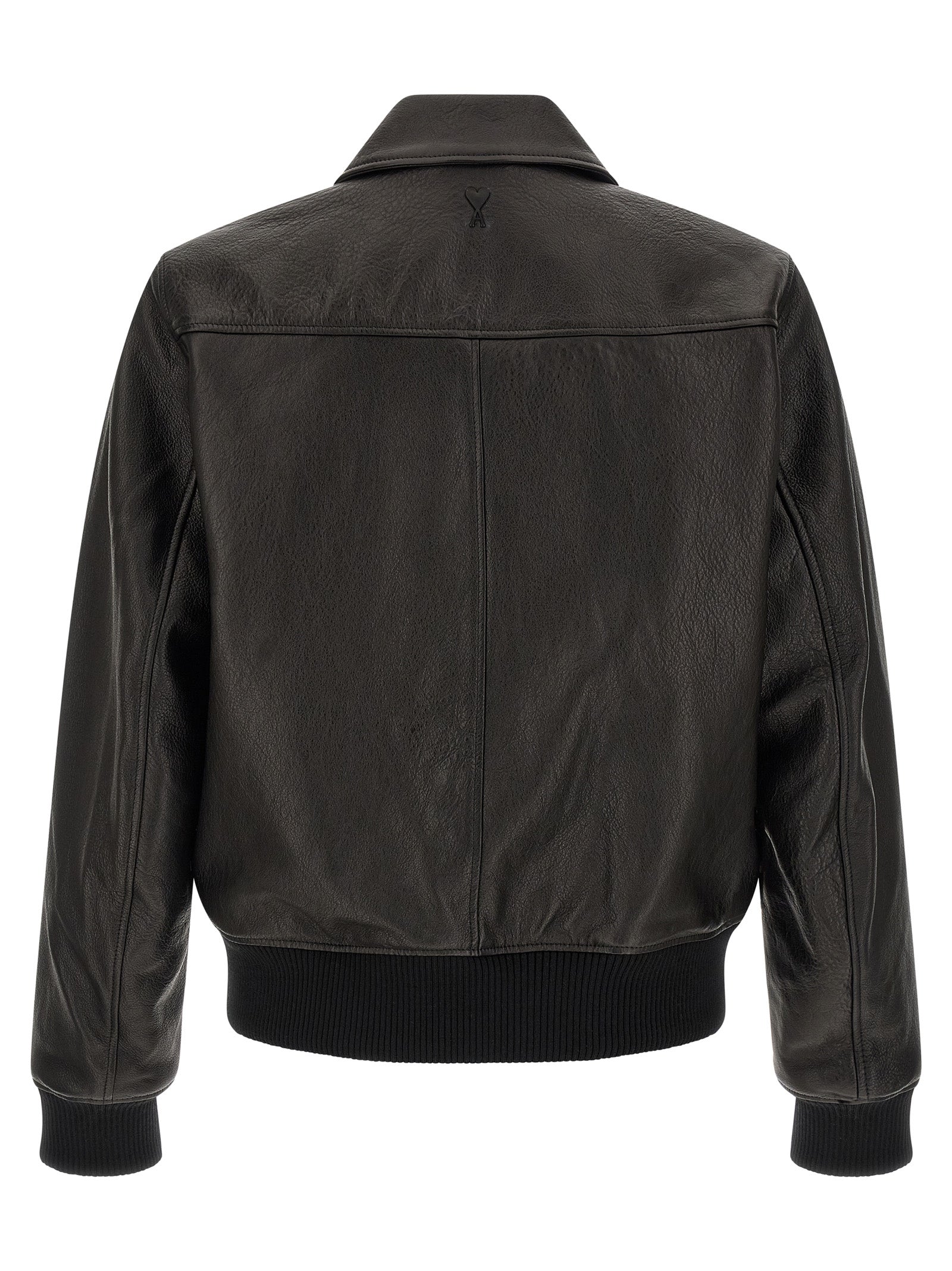 Ami Paris Black Lamb Leather Leather Jacket