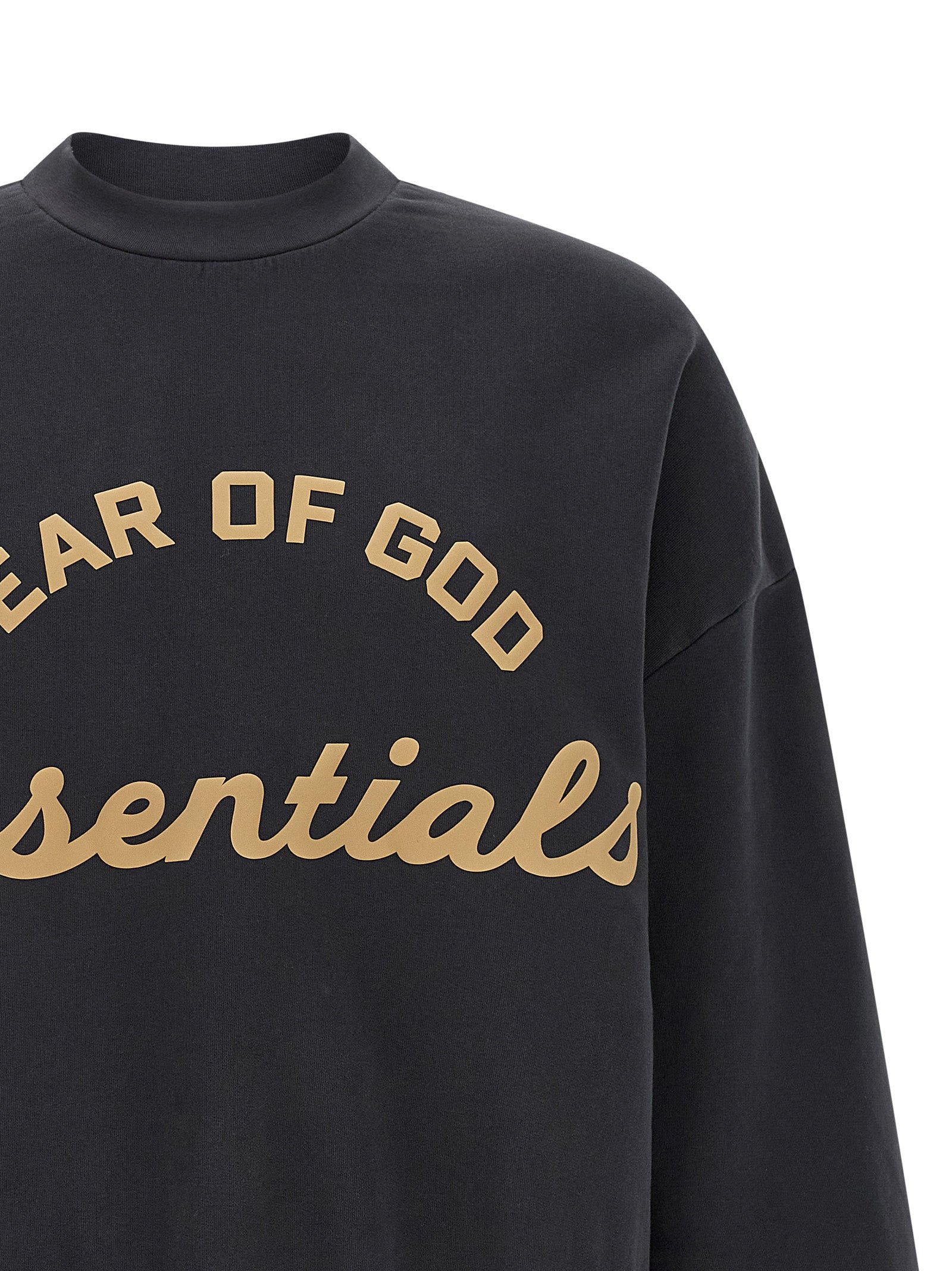 FEAR OF GOD ESSENTIAL Black Cotton Sweatshirt
