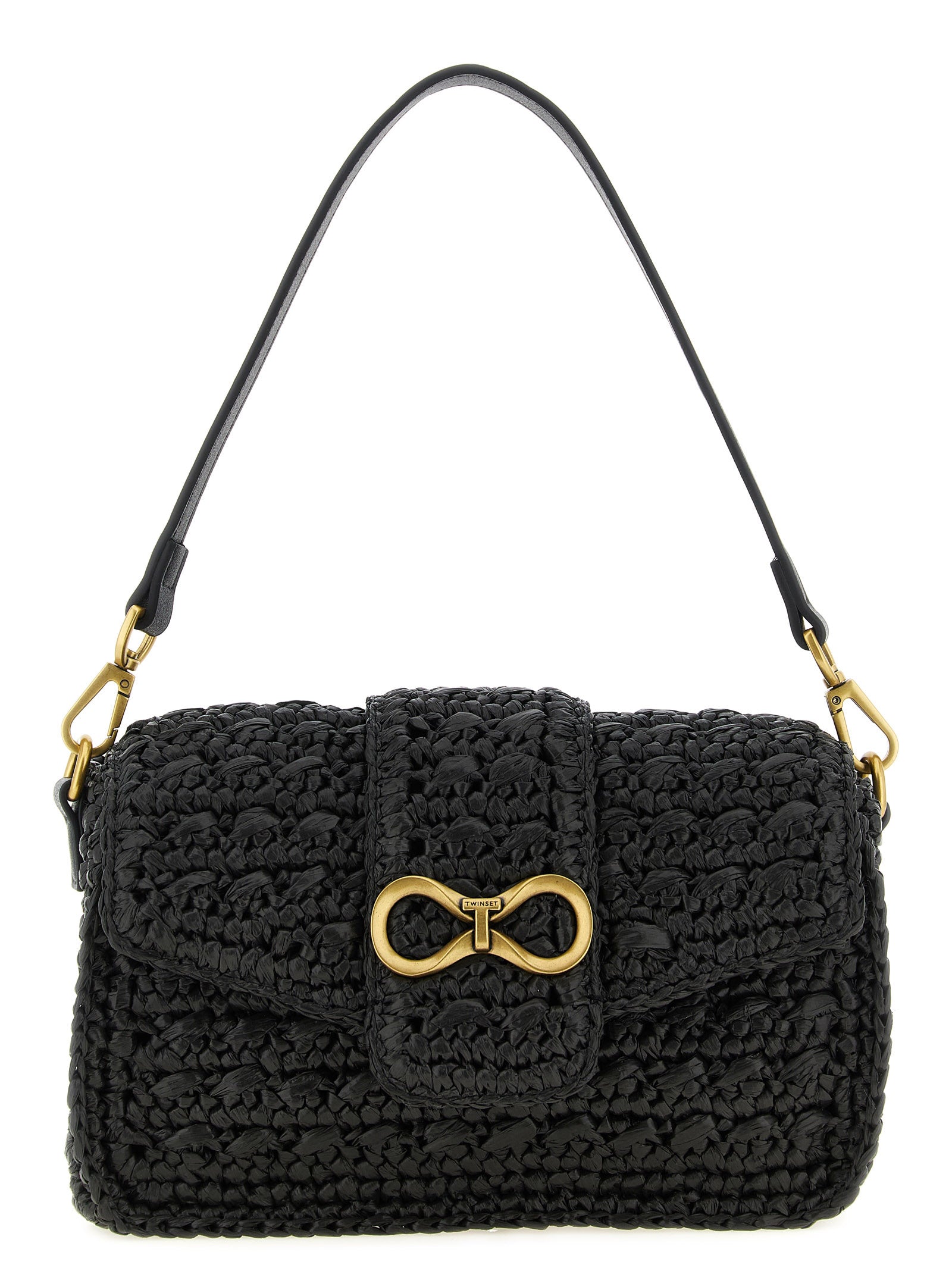 Discover the Twinset Black Polypropylene Crossbody Bag, a masterpiece of craftsmanship and elegance, perfect for the discerning fashionista seeking timeless sophistication.