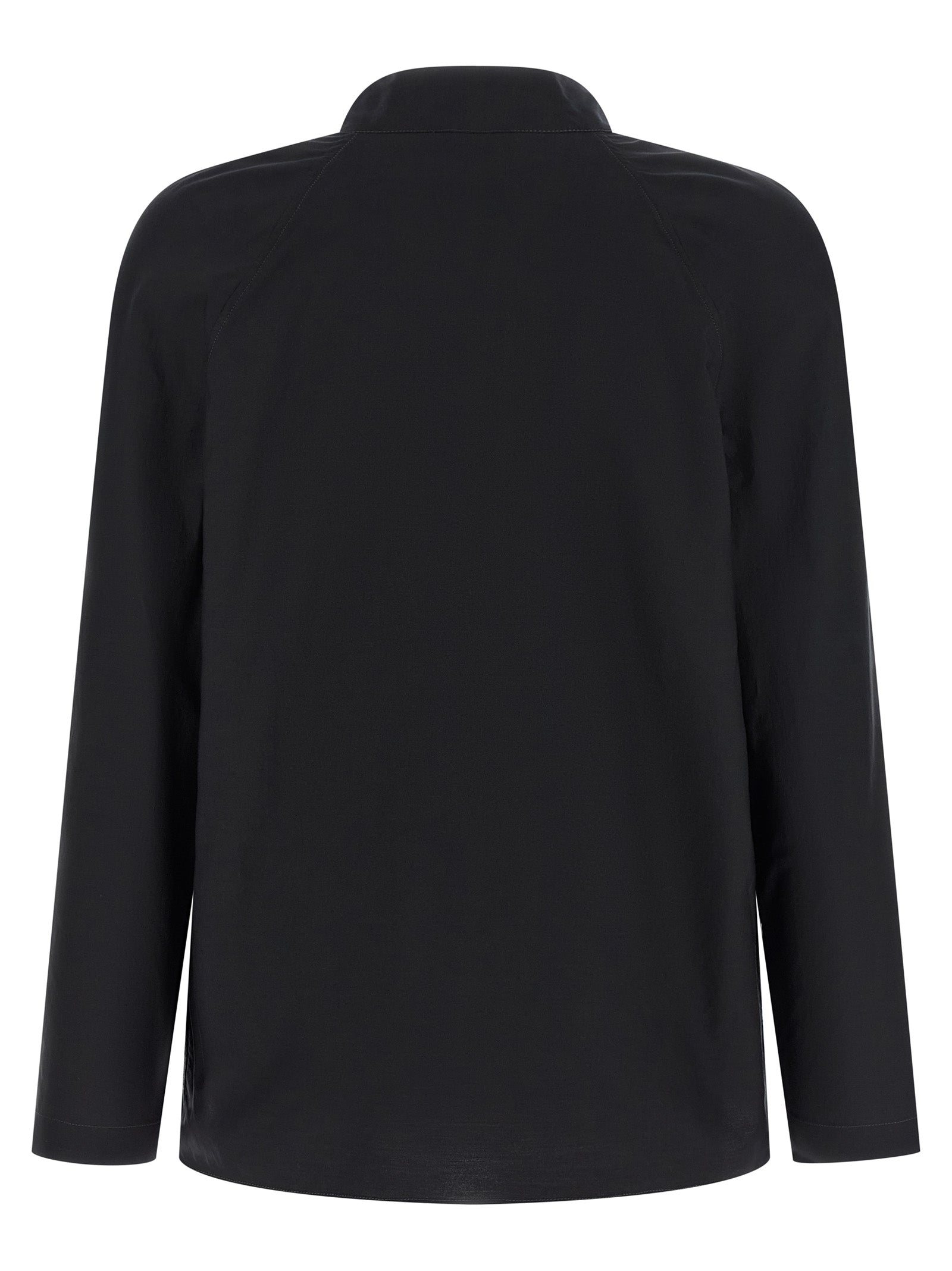 Elevate your wardrobe with the Lemaire Black Cotton Blouse, a sophisticated blend of cotton and silk, embodying timeless elegance and exquisite craftsmanship.