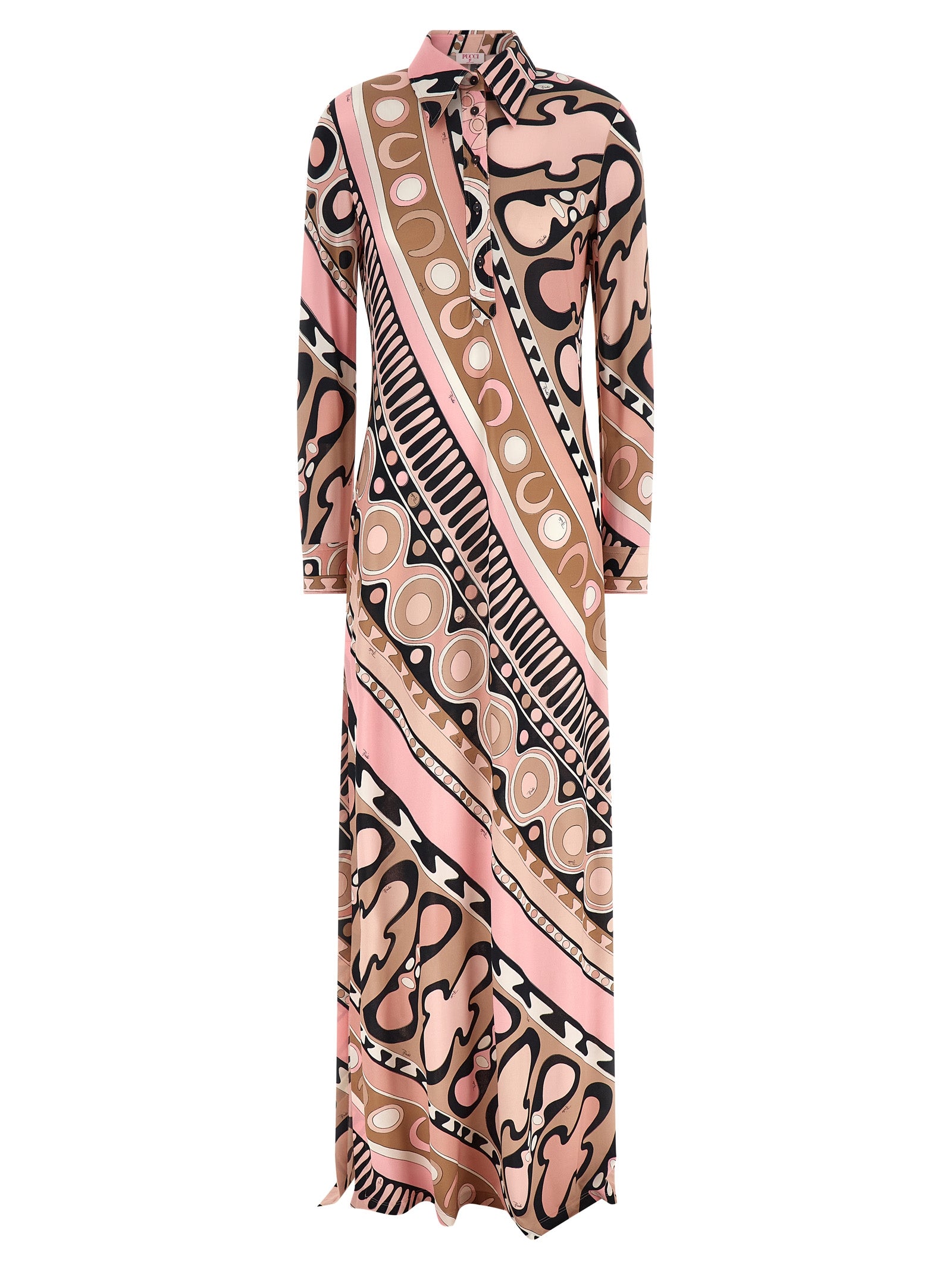 Discover the Emilio Pucci Multicolor Viscose Long Dress, a masterpiece of Italian elegance, featuring the iconic 'Soleil' print and exquisite craftsmanship for a timeless allure.