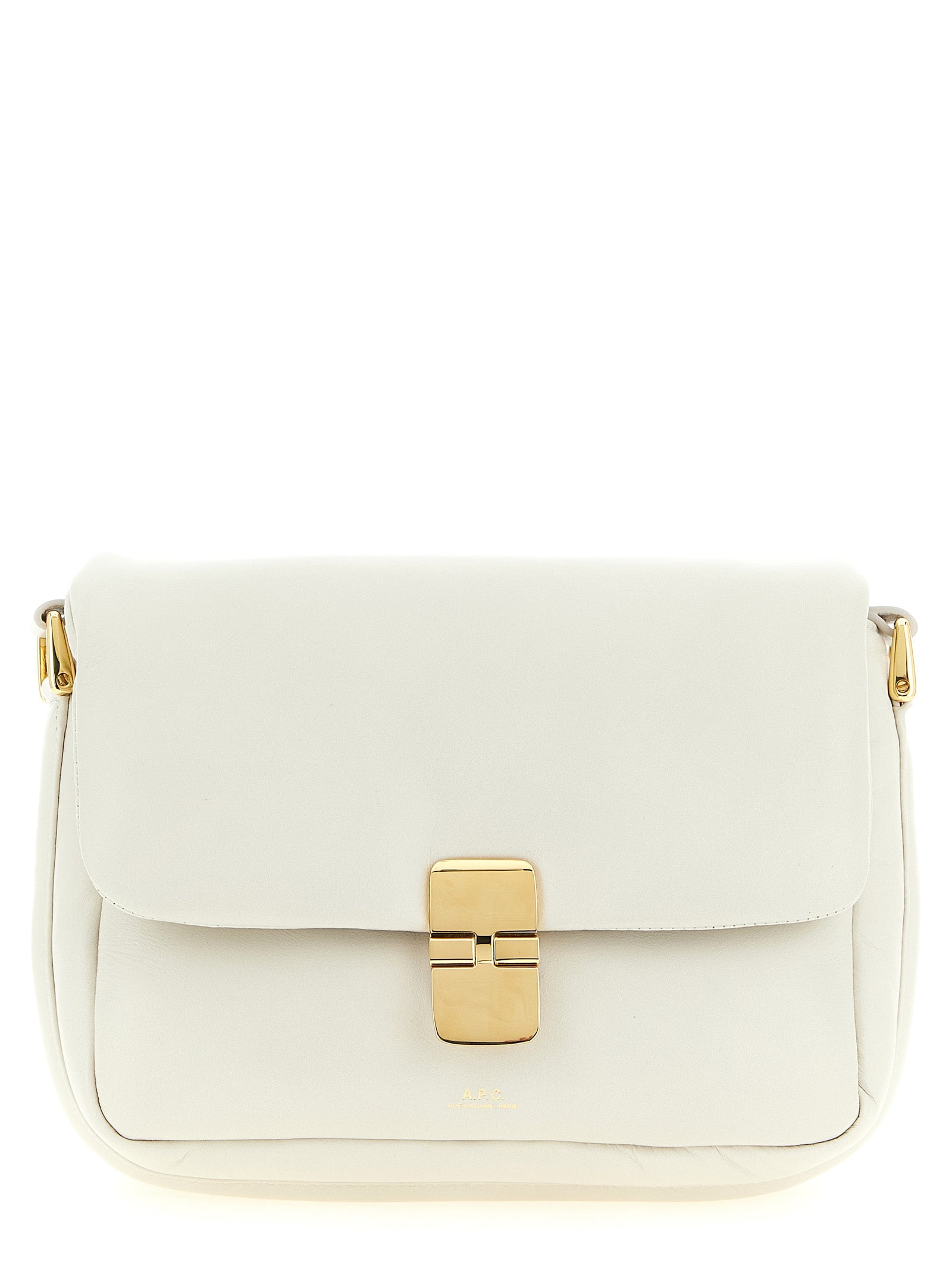 Discover the A.P.C. White Cowhide Crossbody Bag, a masterpiece of sumptuous leather and modern elegance, perfect for those who embody luxury and sophistication.