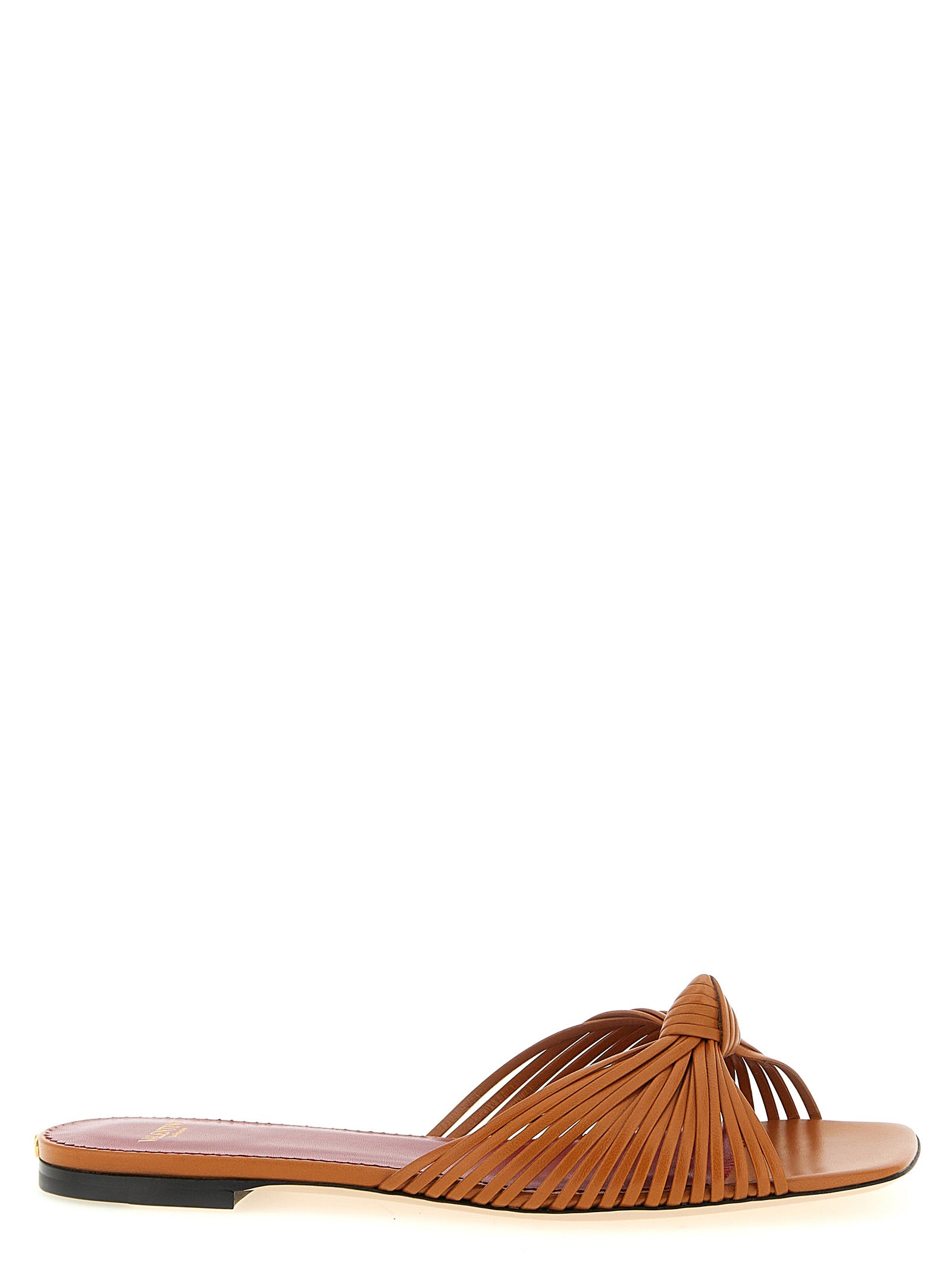 Valentino Garavani Brown Goatskin Slides - Luxury Footwear Redefined