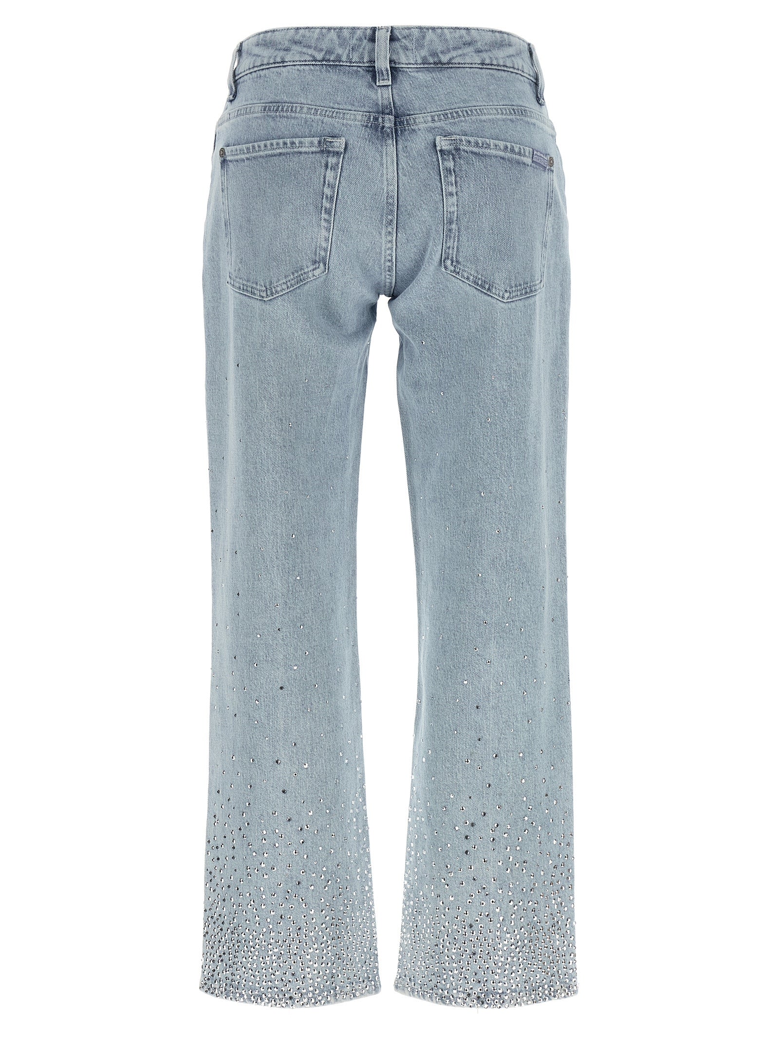 Discover the allure of 7 For All Mankind's Calie jeans, where exquisite craftsmanship meets bold dégradé crystals, elevating your style to new heights.