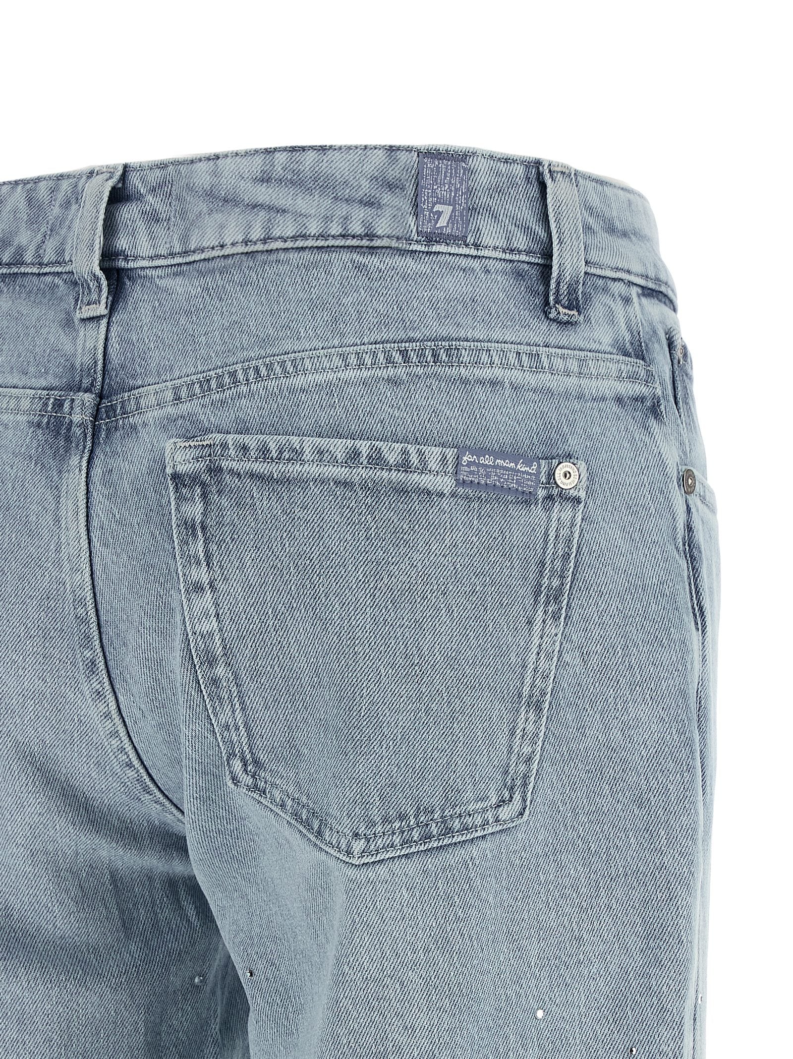 Elevate your style with 7 For All Mankind's Calie straight-leg jeans, featuring exquisite dégradé crystal applications for a touch of opulence and allure.