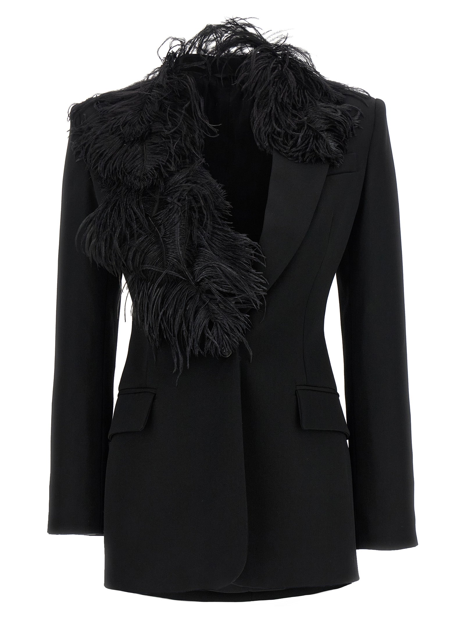 The Attico Black Virgin Wool Blazer