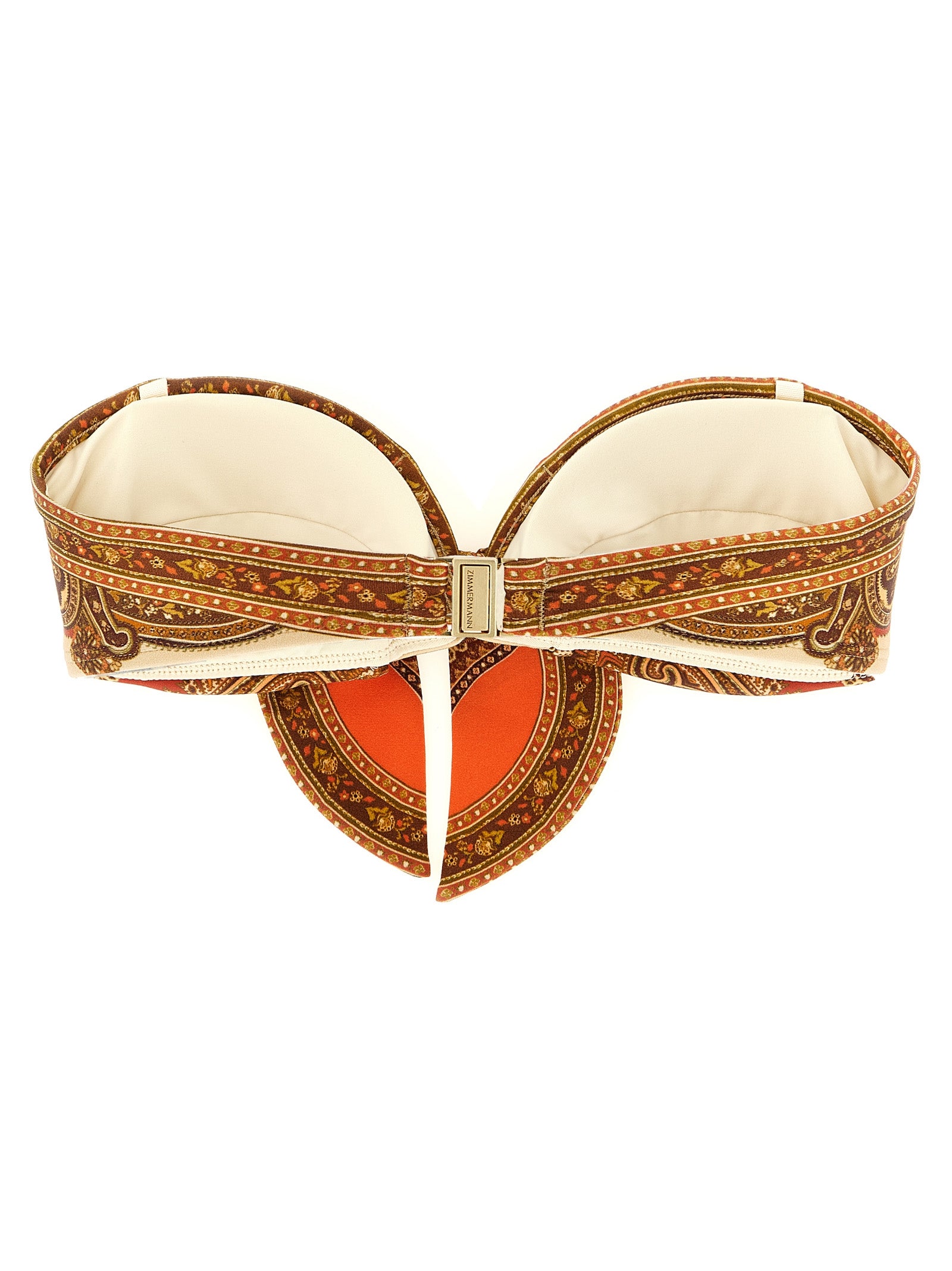 Indulge in the ZIMMERMANN Mahon bikini, a stunning blend of elegance and allure, featuring a captivating paisley print and exquisite craftsmanship for your beach getaway.