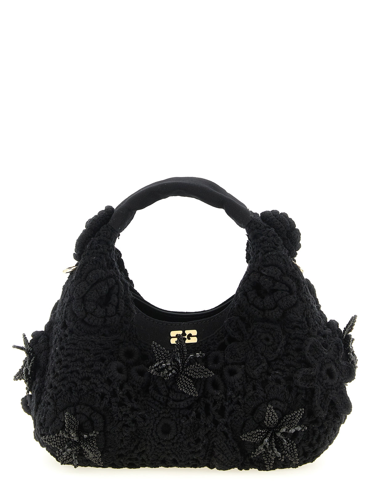 Ganni Mini Hobo Crochet Handbag - Exquisite Organic Cotton Elegance