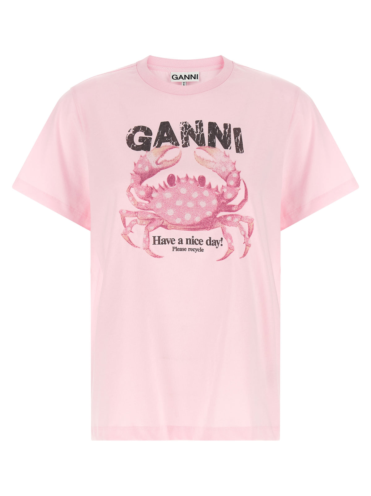 Ganni Pink Organic Cotton T-Shirt - Sustainable Luxury Fashion