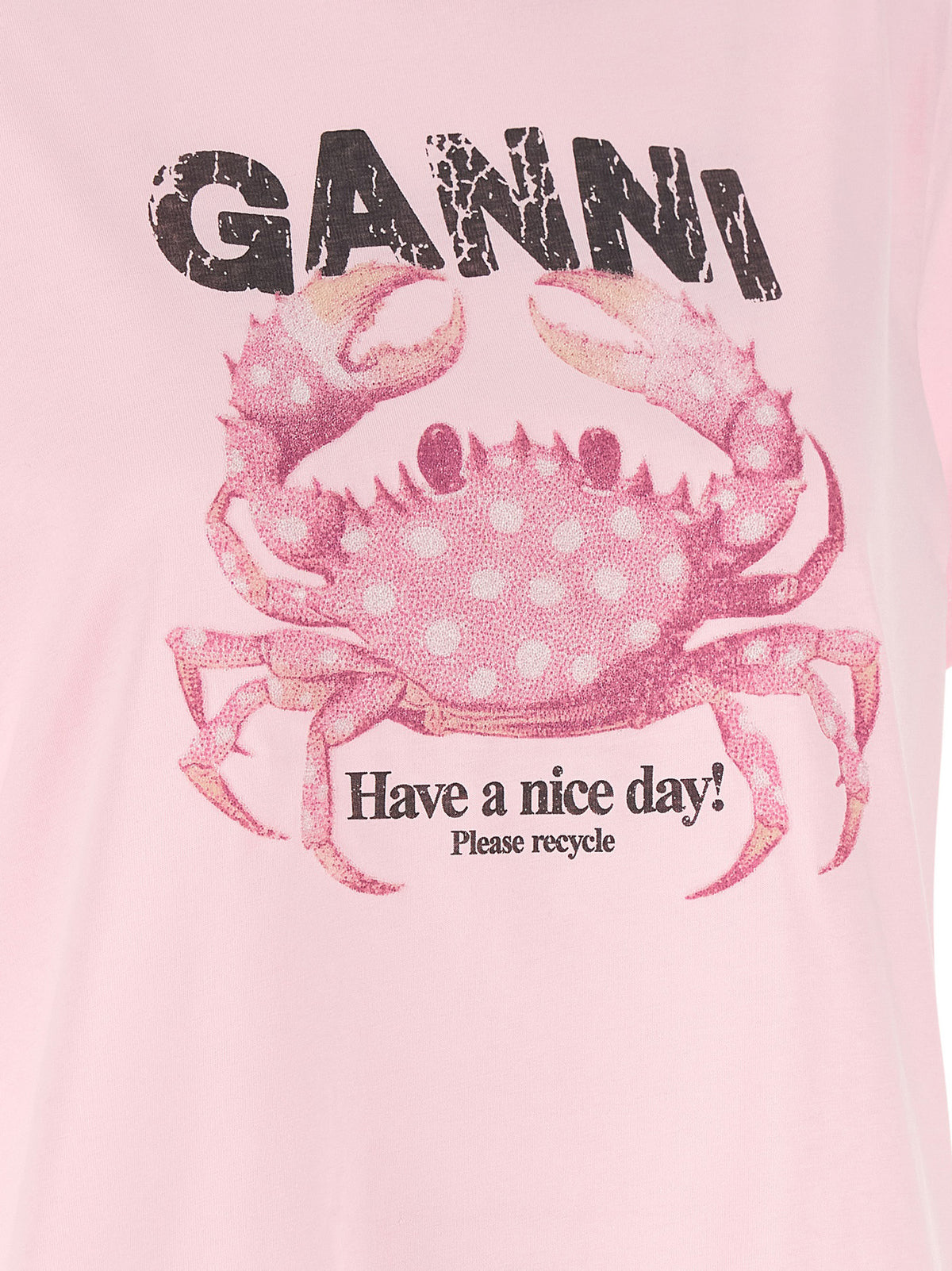 Ganni Pink Organic Cotton T-Shirt - Sustainable Luxury Statement