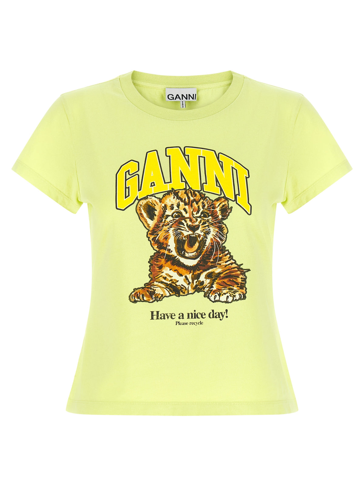 Ganni Bicolor Cotton T-Shirt - Bold Luxury Statement in Organic Cotton