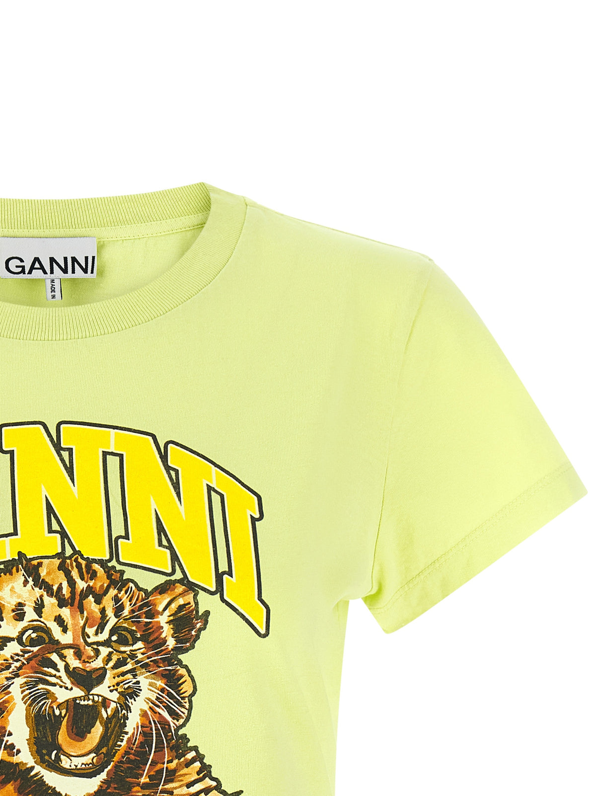 Ganni Bicolor Cotton T-Shirt - Bold Luxury Statement in Organic Cotton