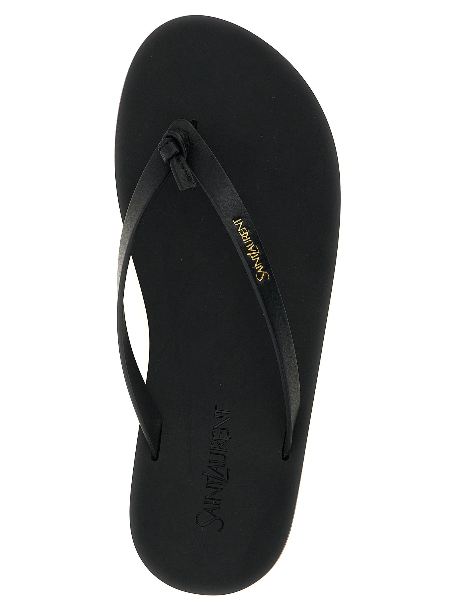 Saint Laurent Black Calfskin Slides