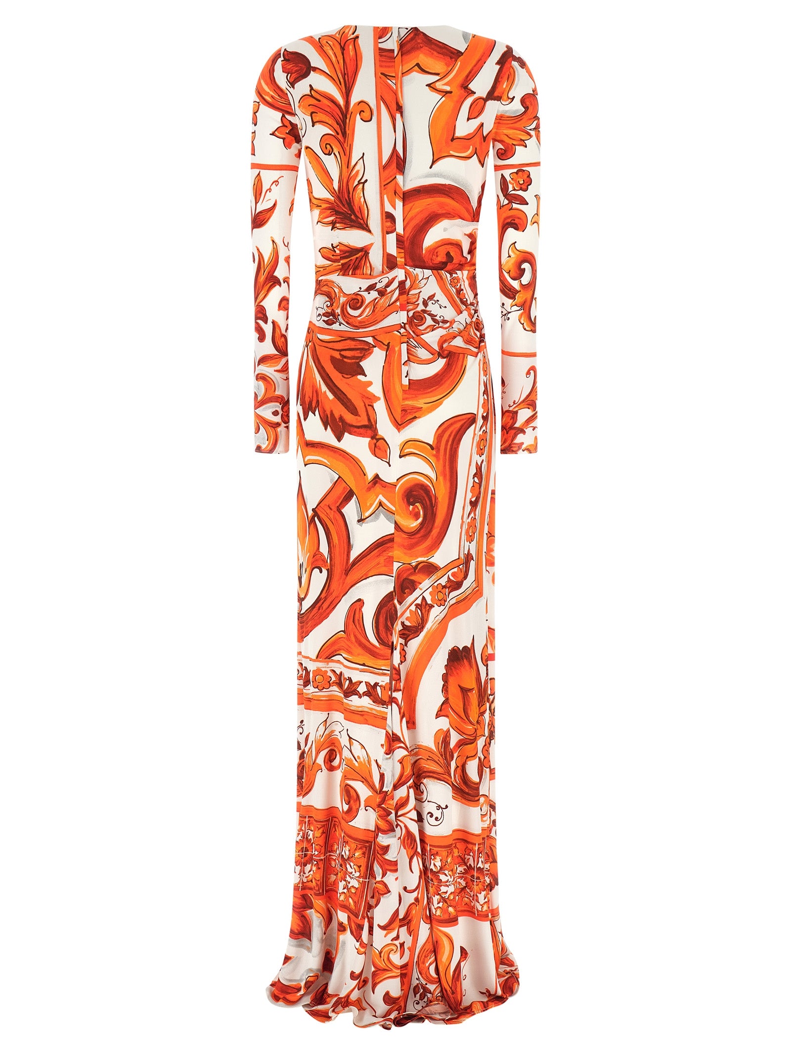 Dolce & Gabbana Orange Viscose Long Dress