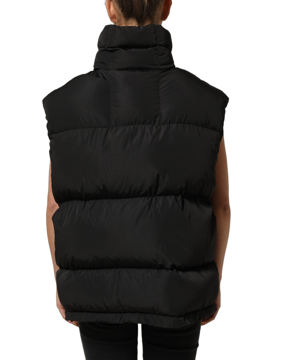 Dolce & Gabbana Black Sleeveless Padded Puffer Jacket Luxury
