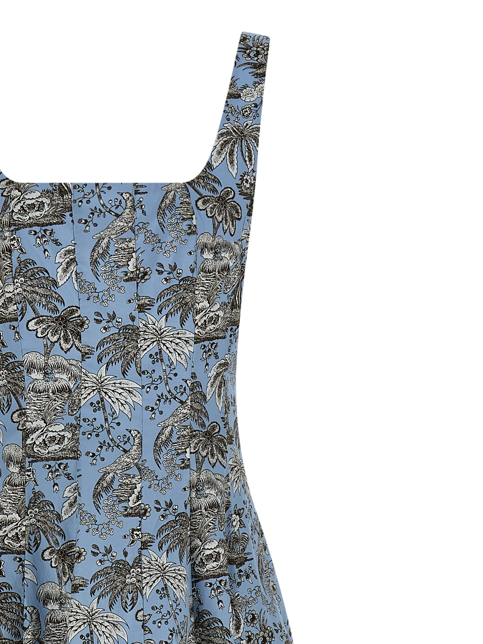 Staud Blue Cotton Midi Dress