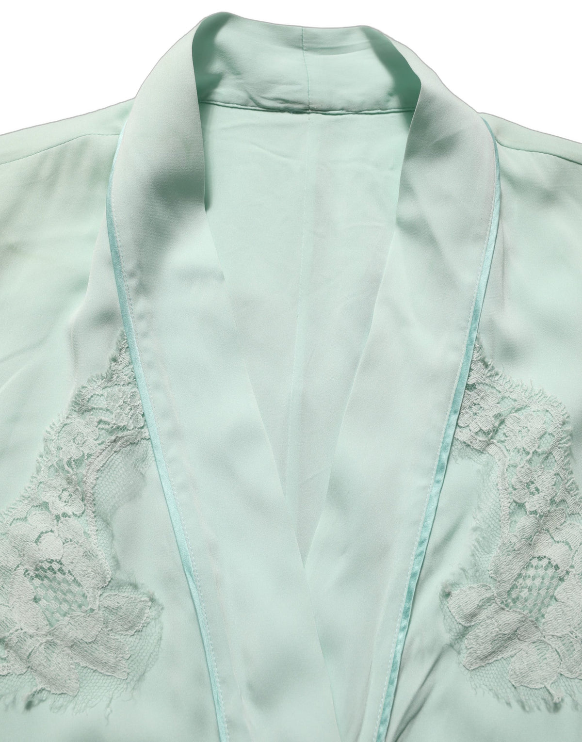 Dolce & Gabbana Mint Green Silk Lace Abaya Maxi Dress