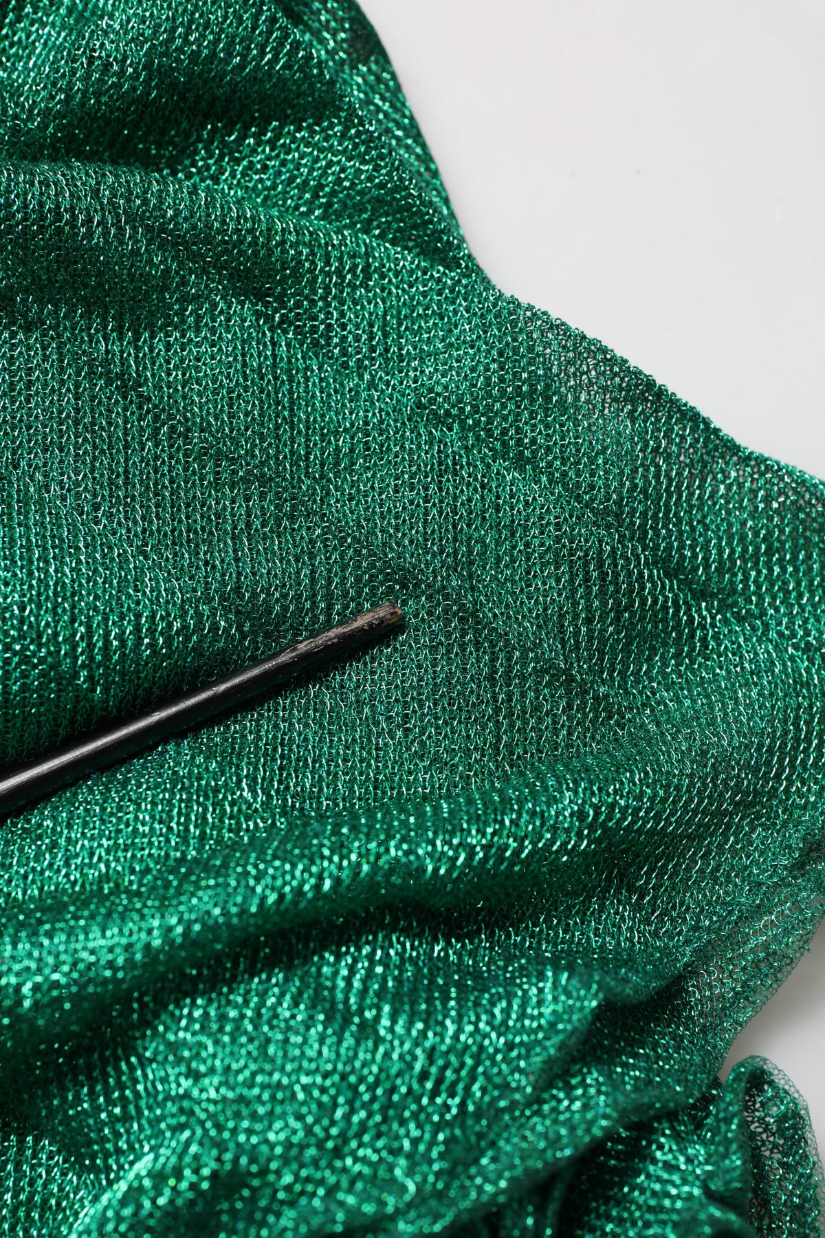 Dolce & Gabbana Metallic Green Plissé Gown - Haute Couture Elegance