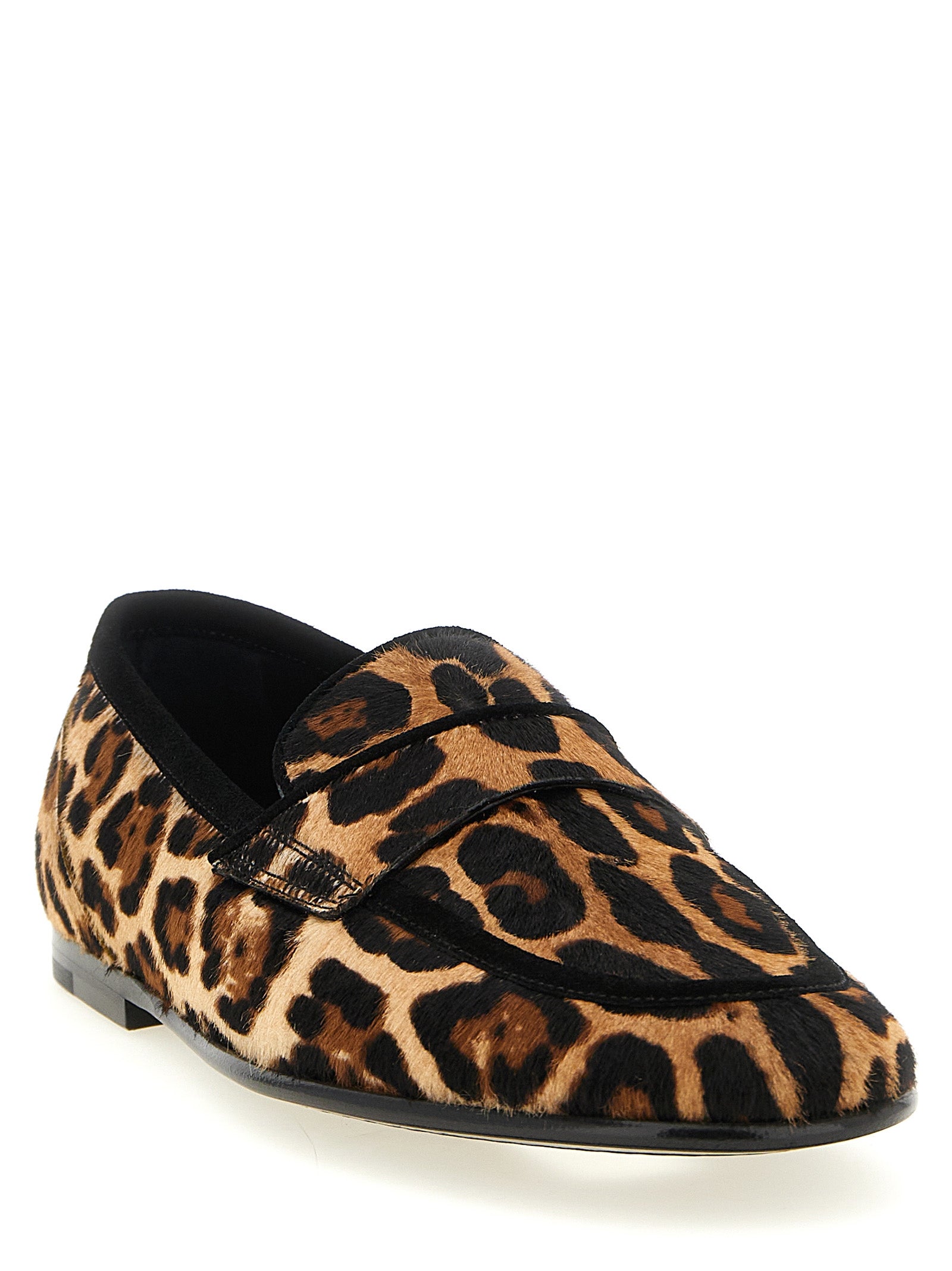 Dolce & Gabbana Brown Calfskin Slip-On Loafers