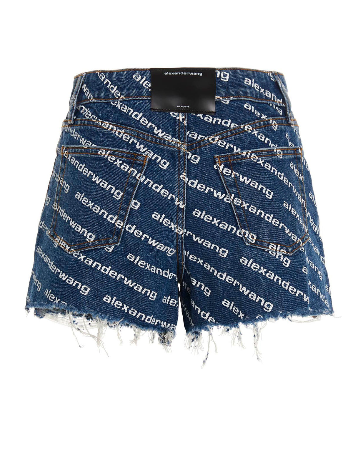 Elevate your style with DENIM X ALEXANDER WANG's Bite denim shorts, crafted from pure cotton for supreme comfort and adorned with a striking logo print, embodying modern luxury.