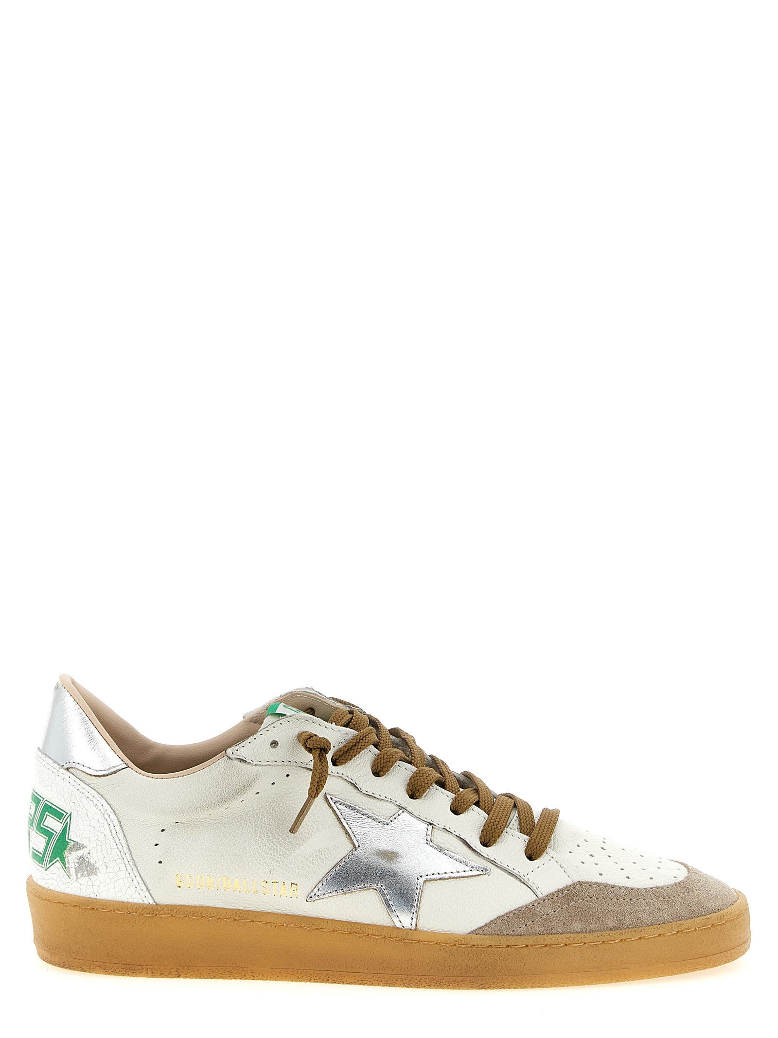 Golden Goose Silver Goatskin Low Top Sneakers