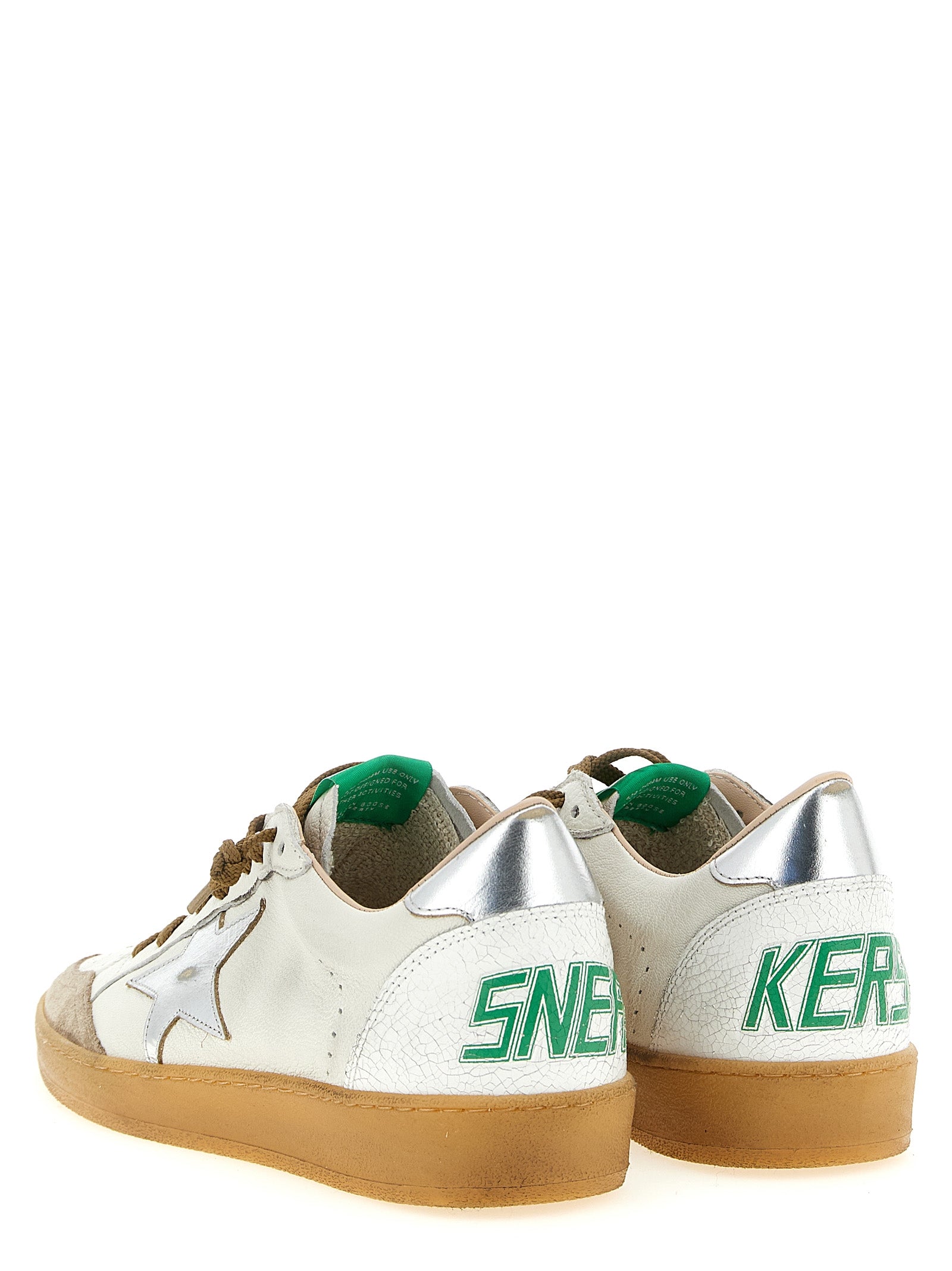 Golden Goose Silver Goatskin Low Top Sneakers