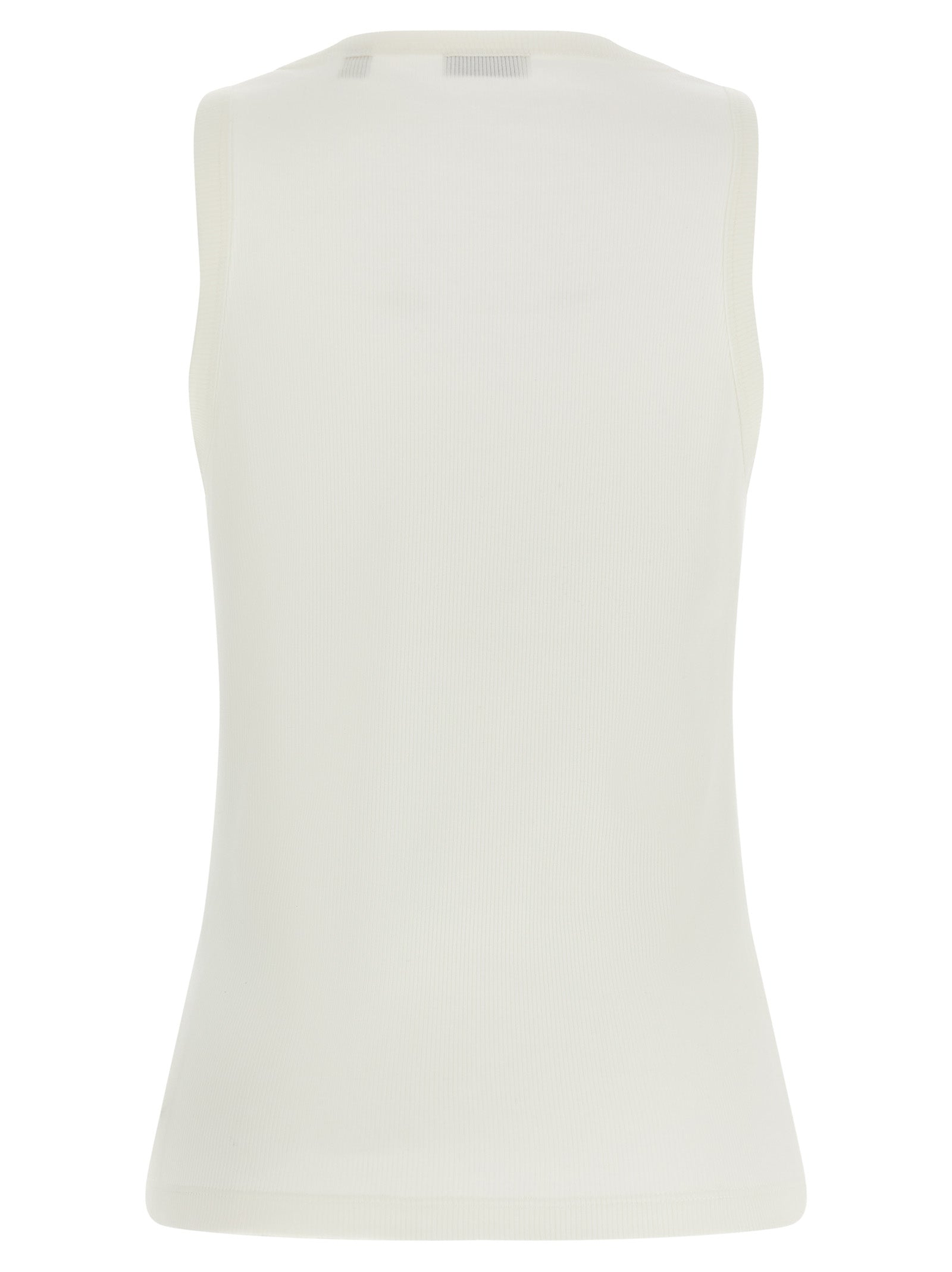 Burberry White Cotton Tank Tops