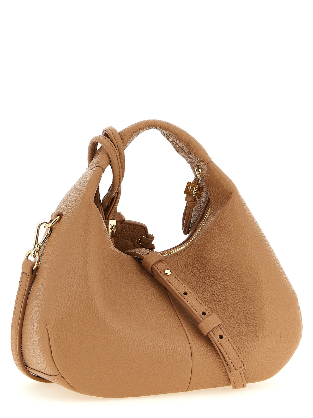 Ganni Mini Hobo Handbag - Sustainable Luxury in Beige