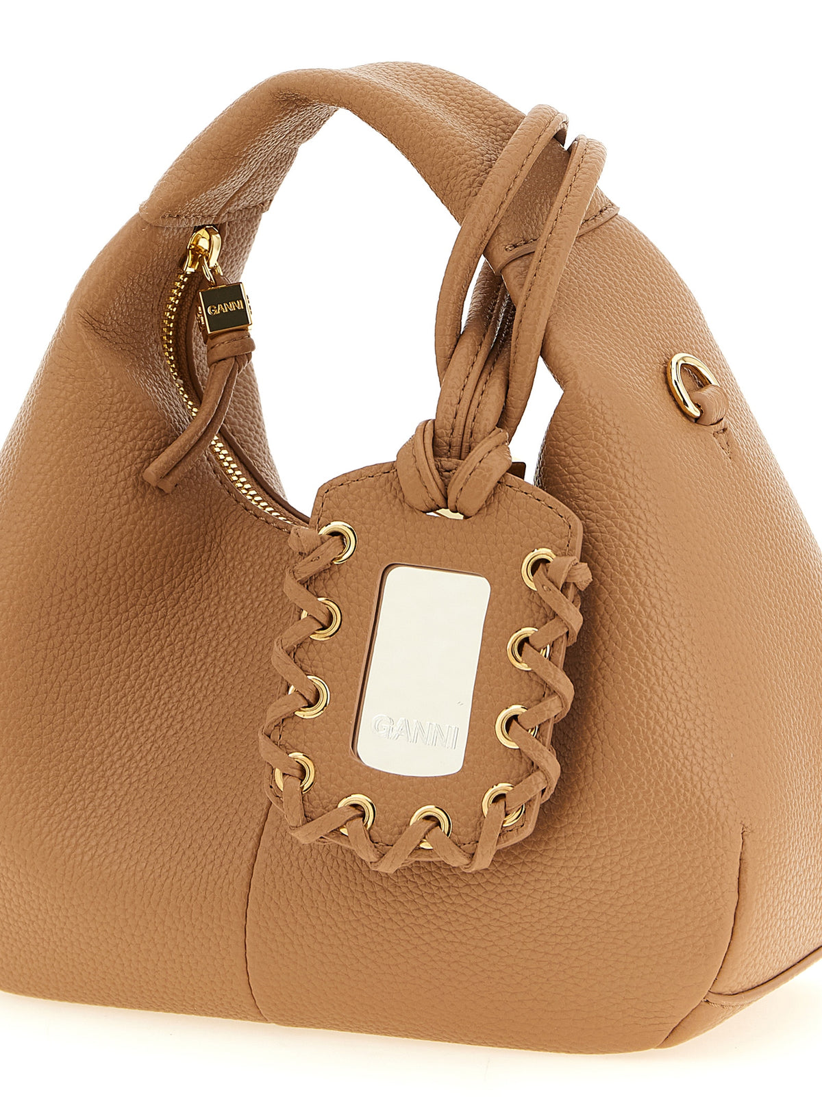 Ganni Mini Hobo Handbag - Sustainable Luxury in Beige