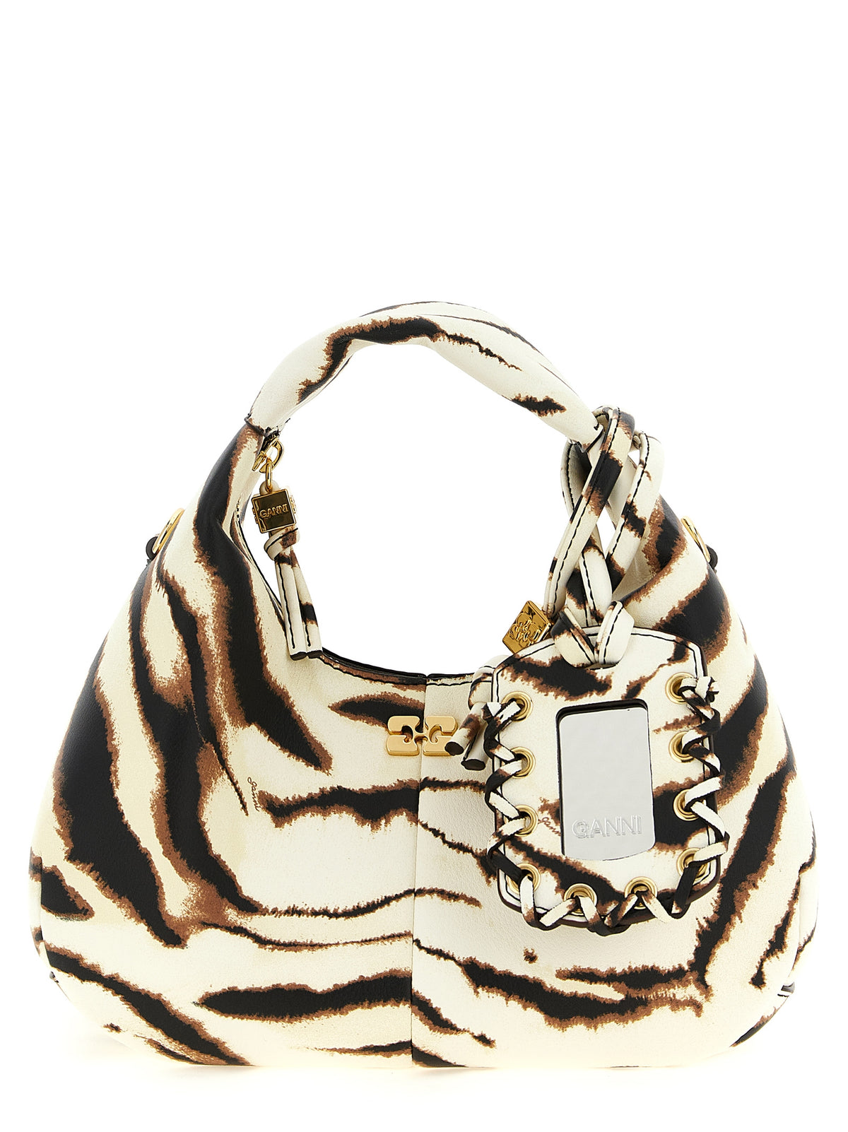 Ganni Mini Hobo Zebra Handbag - Chic Sustainable Luxury