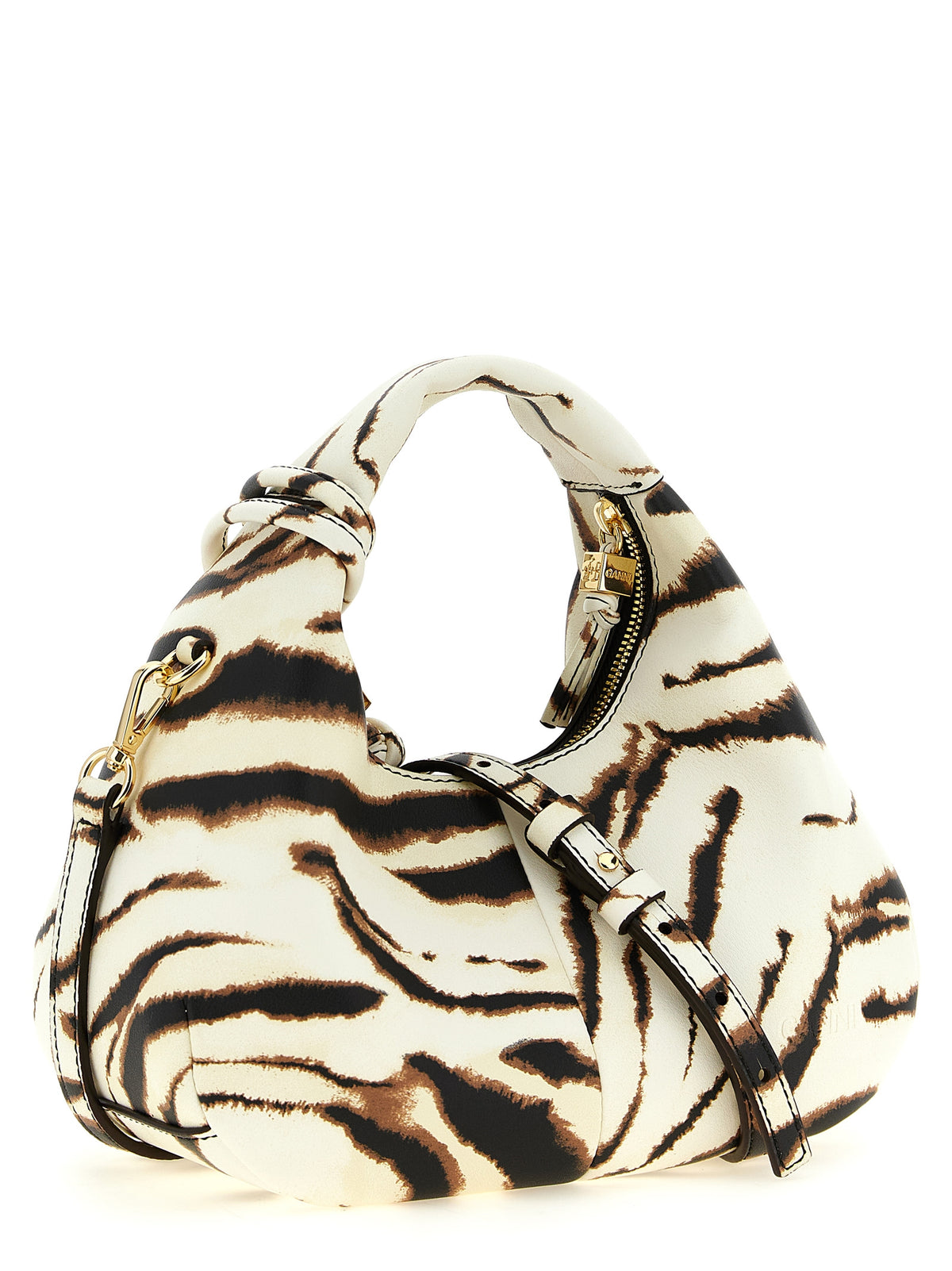 Ganni Mini Hobo Zebra Handbag - Chic Sustainable Luxury