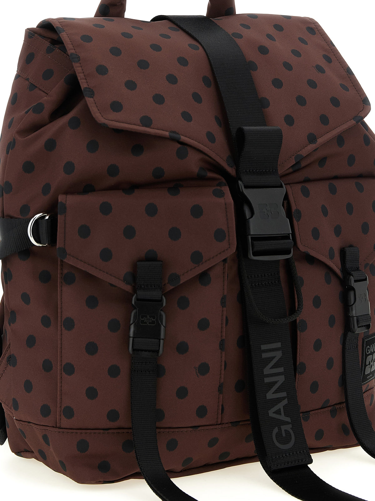 Ganni Brown Recycled Polyamide Backpack - Chic Sustainable Luxury