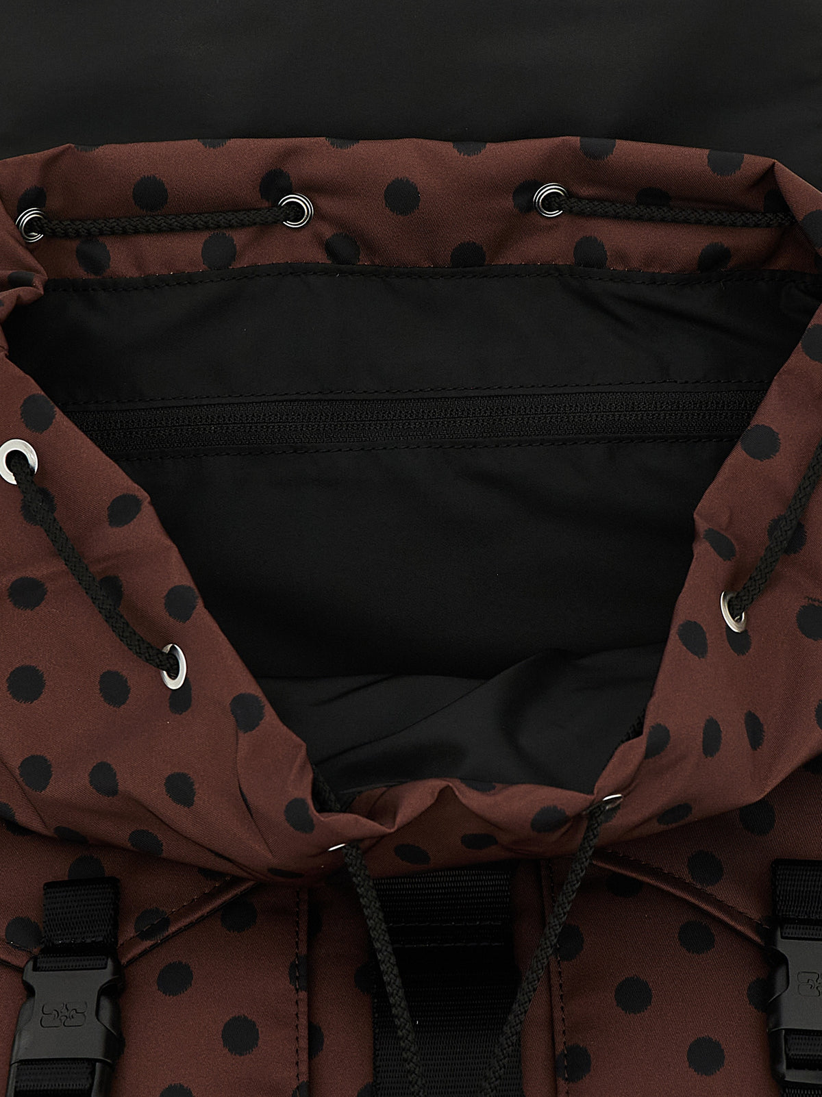 Ganni Brown Polka-Dot Backpack - Chic Recycled Luxury