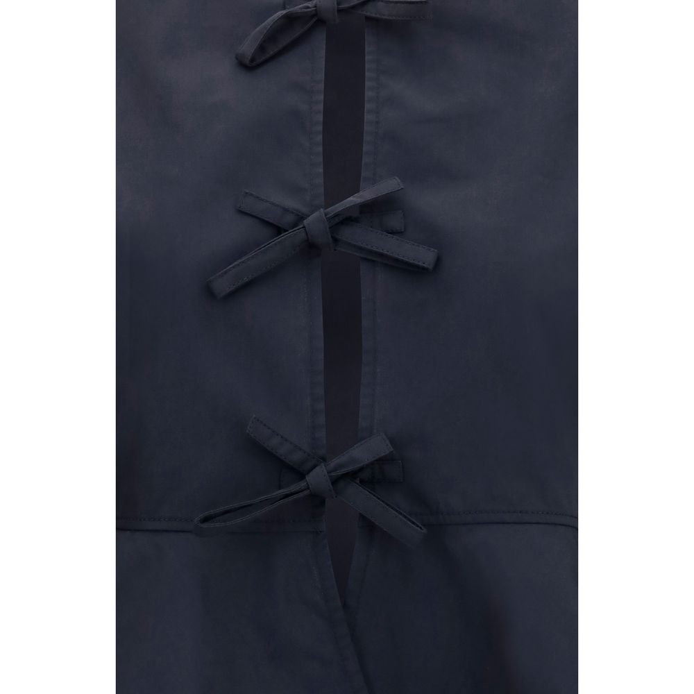 Ganni Black Cotton Blouse - Elegant Peplum Design for Luxury