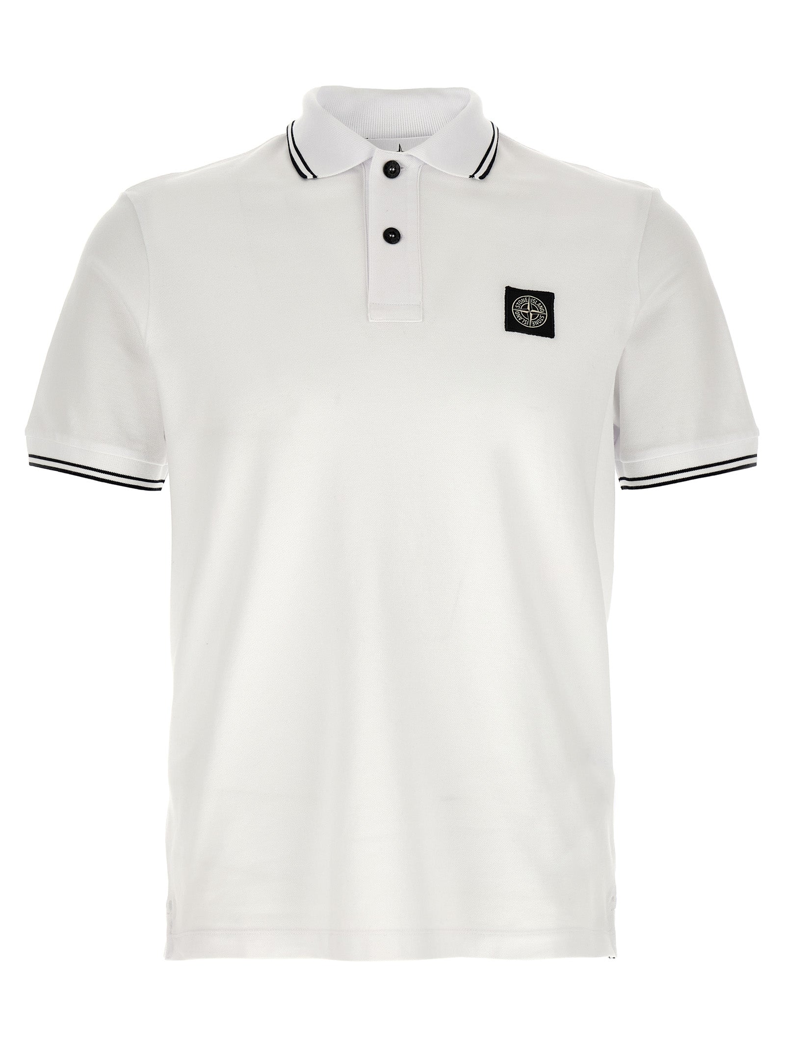 Stone Island White Cotton Polo Shirt