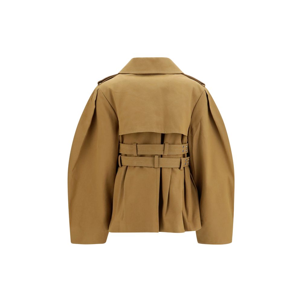 Ganni Beige Cotton Full-Length Jacket - Timeless Elegance