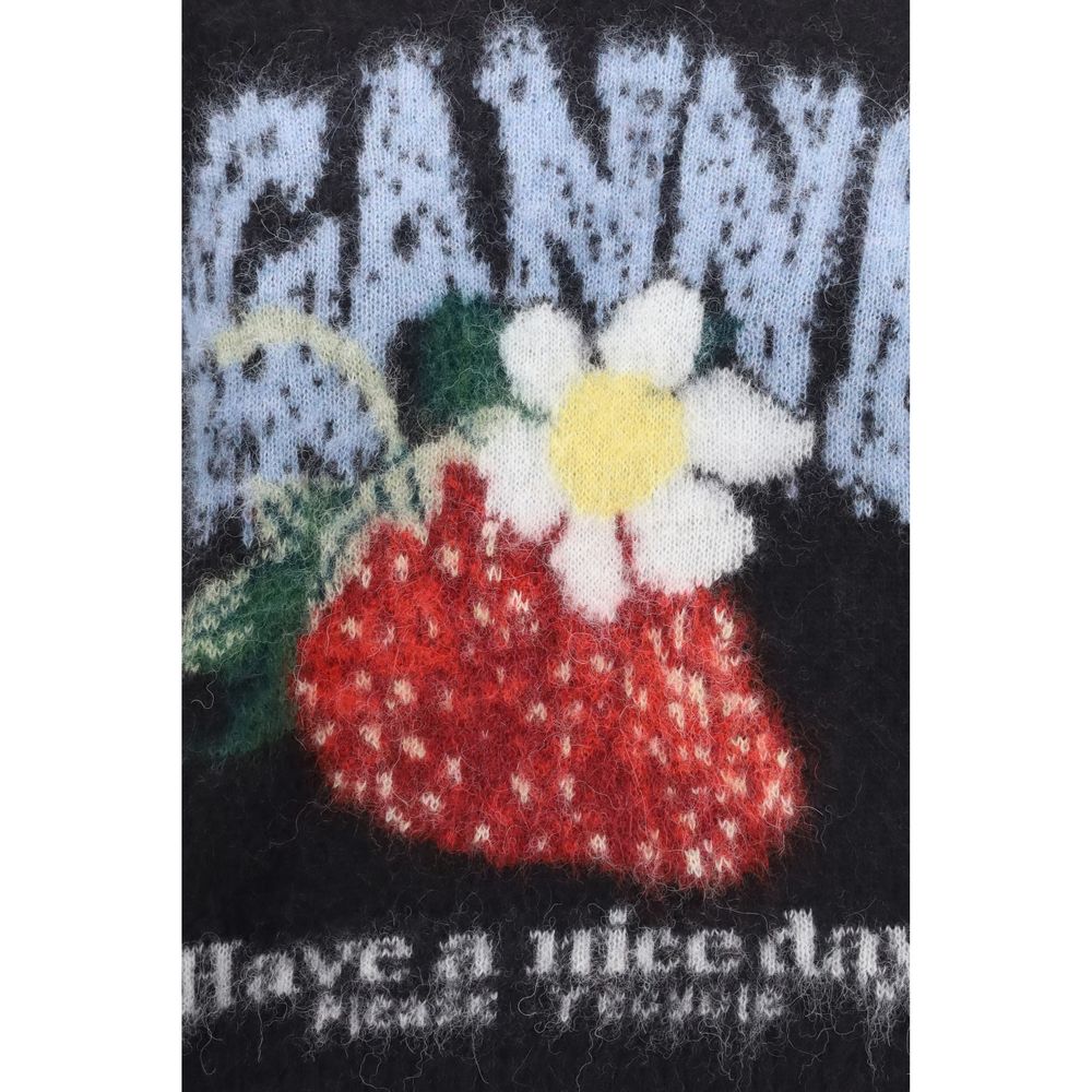 Ganni Black Alpaca-Wool Blend T-Shirt - Luxurious Comfort