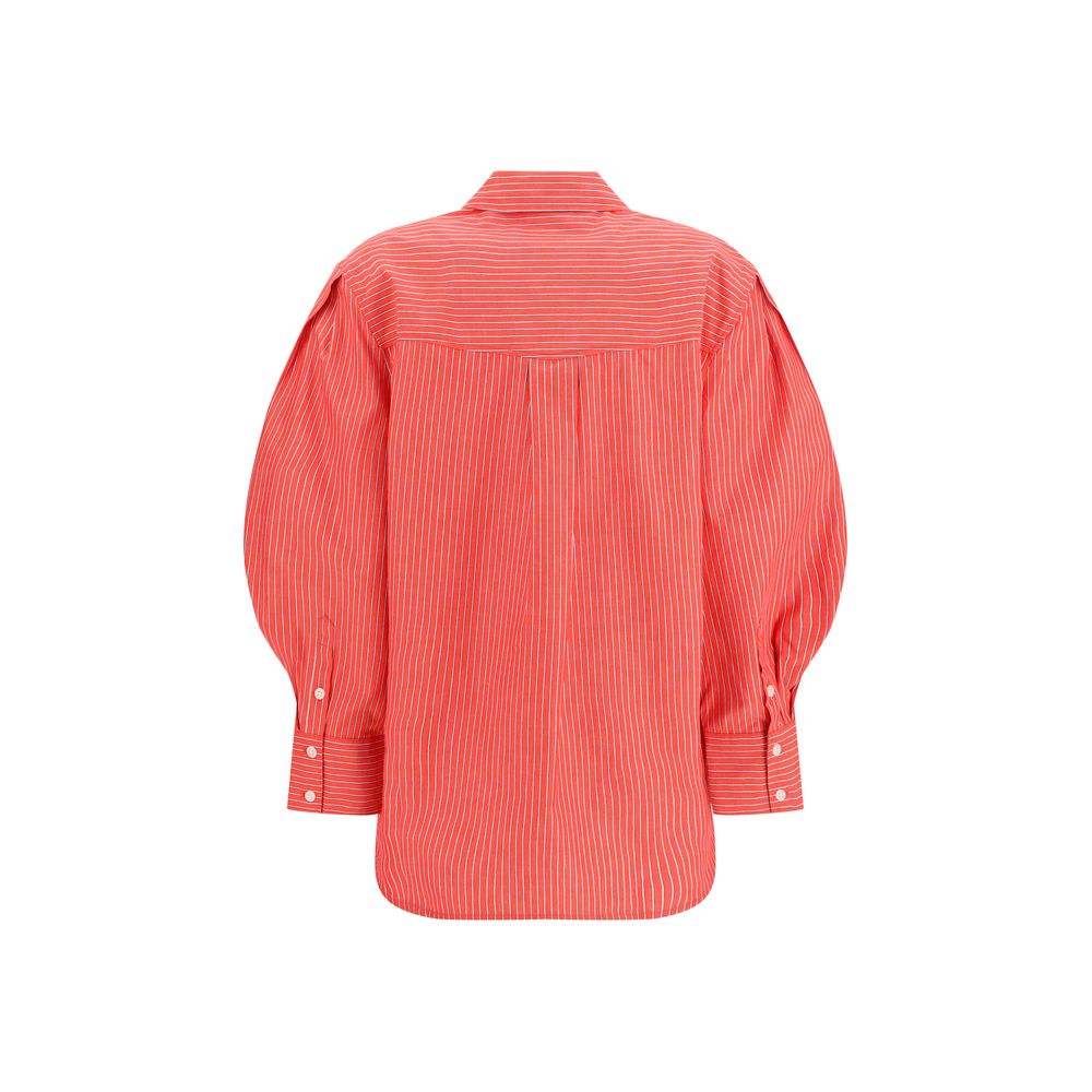 Ganni Red Cotton Blouse - Effortless Elegance for the Discerning