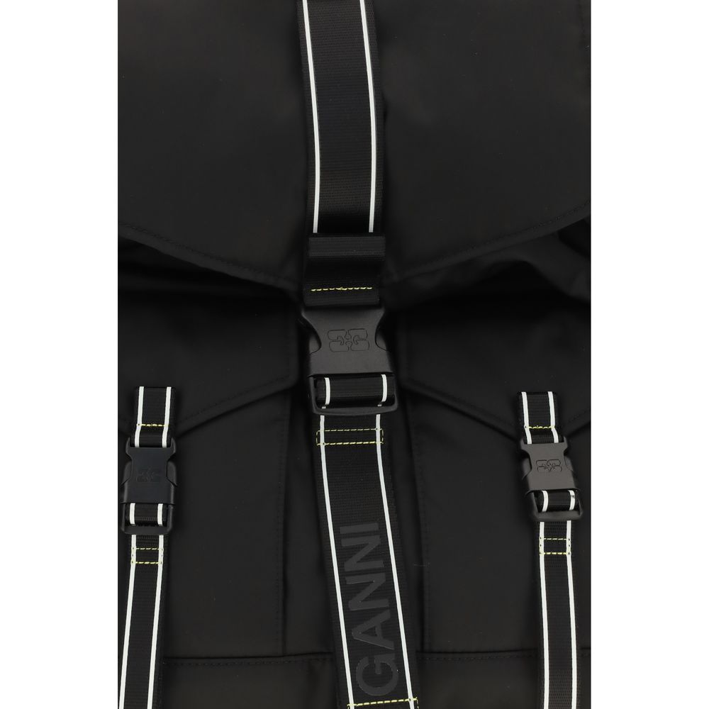 Ganni Black Re-Tech Backpack - Sustainable Luxury Redefined