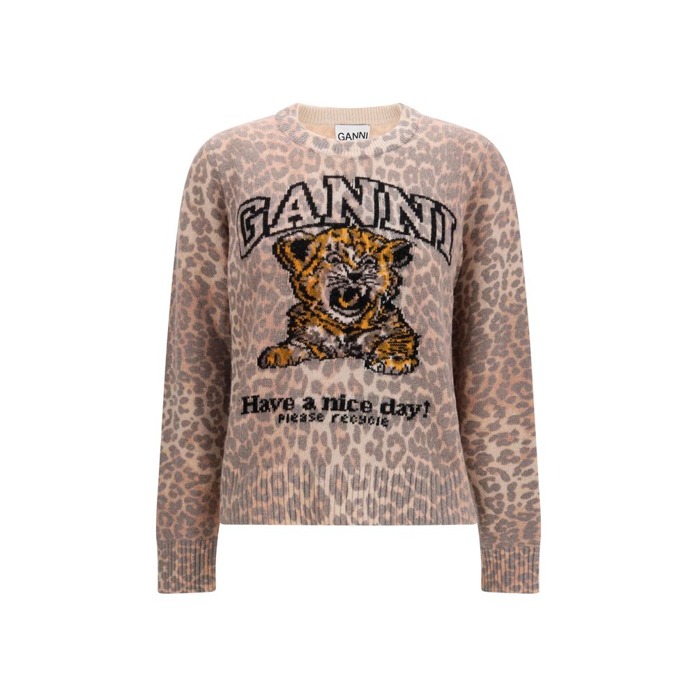 Ganni Beige Wool Oves Aries Sweatshirt - Luxurious Comfort