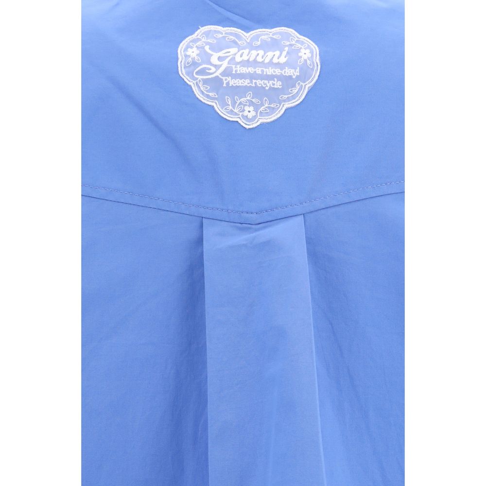 Ganni Blue Cotton Pattern Shirt - Timeless Elegance Redefined