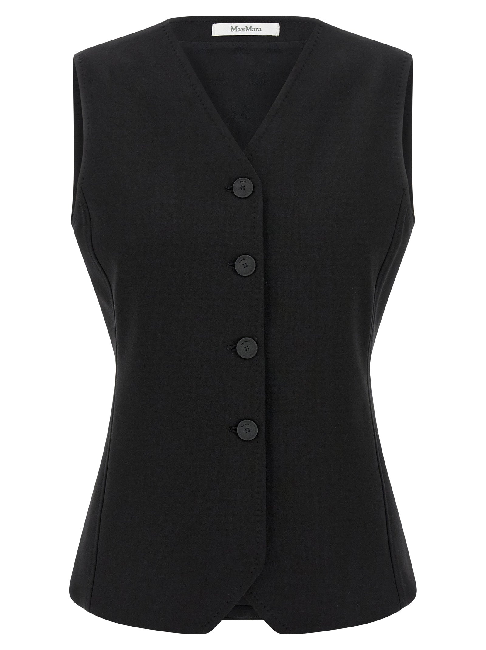 Max Mara Black Viscose Sleeveless Jacket