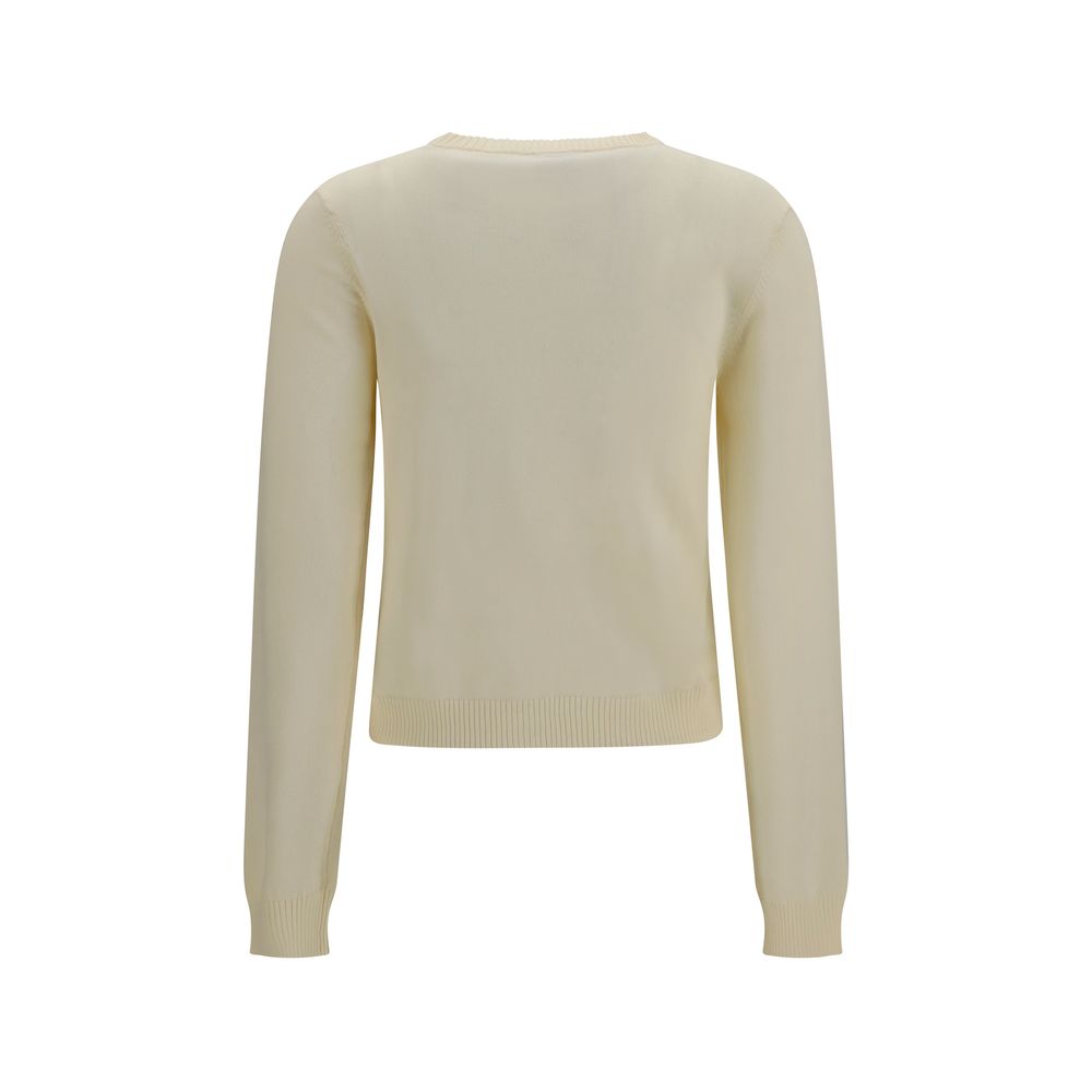 Ganni Beige Diamond-Pattern Cardigan - Timeless Luxury Style