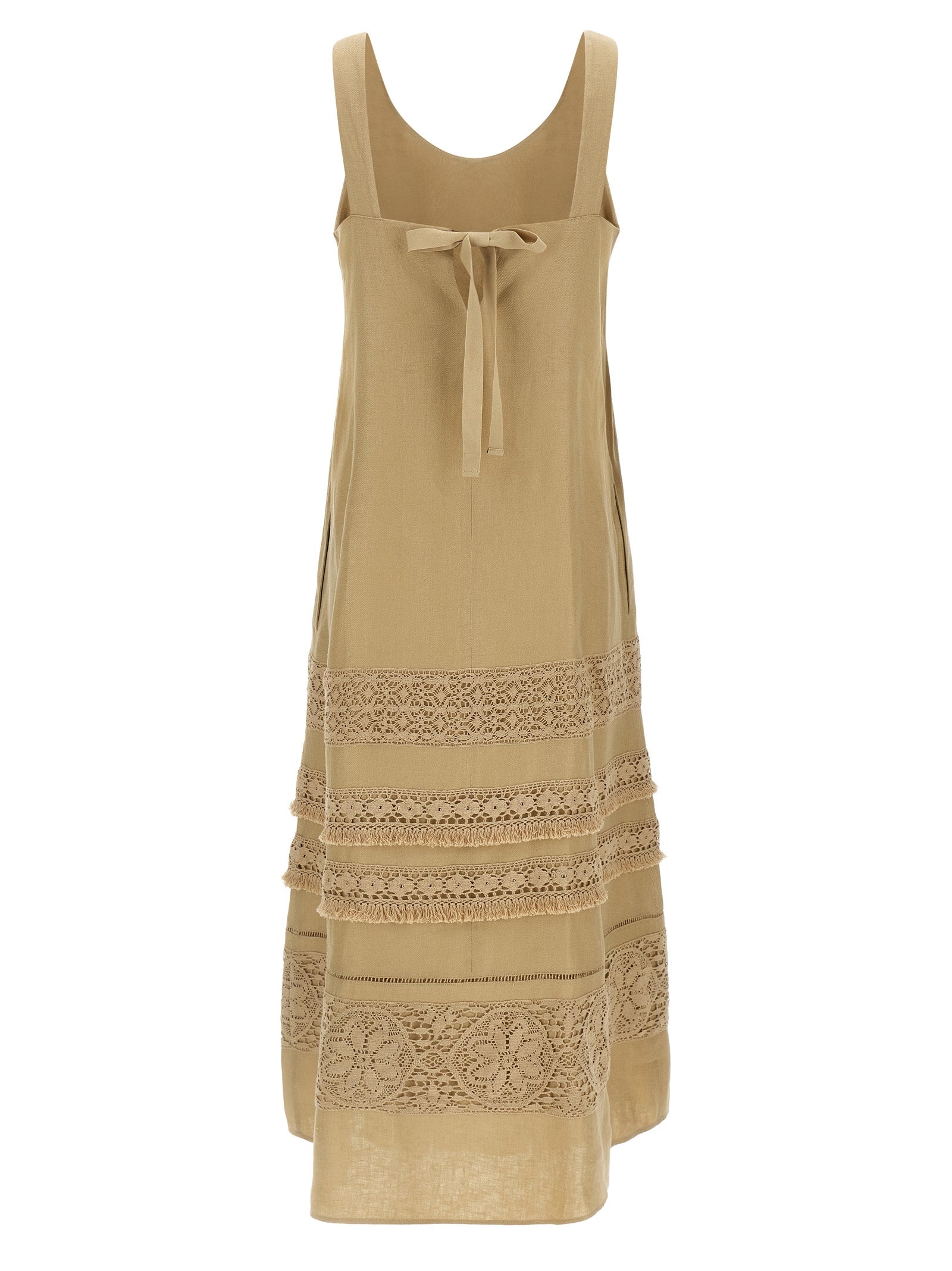 Max Mara Beige Linen Long Dress