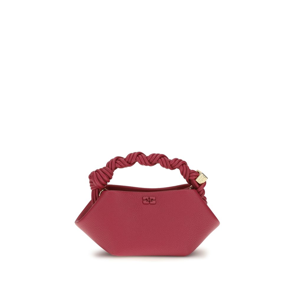 Ganni Red Handbag - Exquisite Grained Leather Luxury Accessory