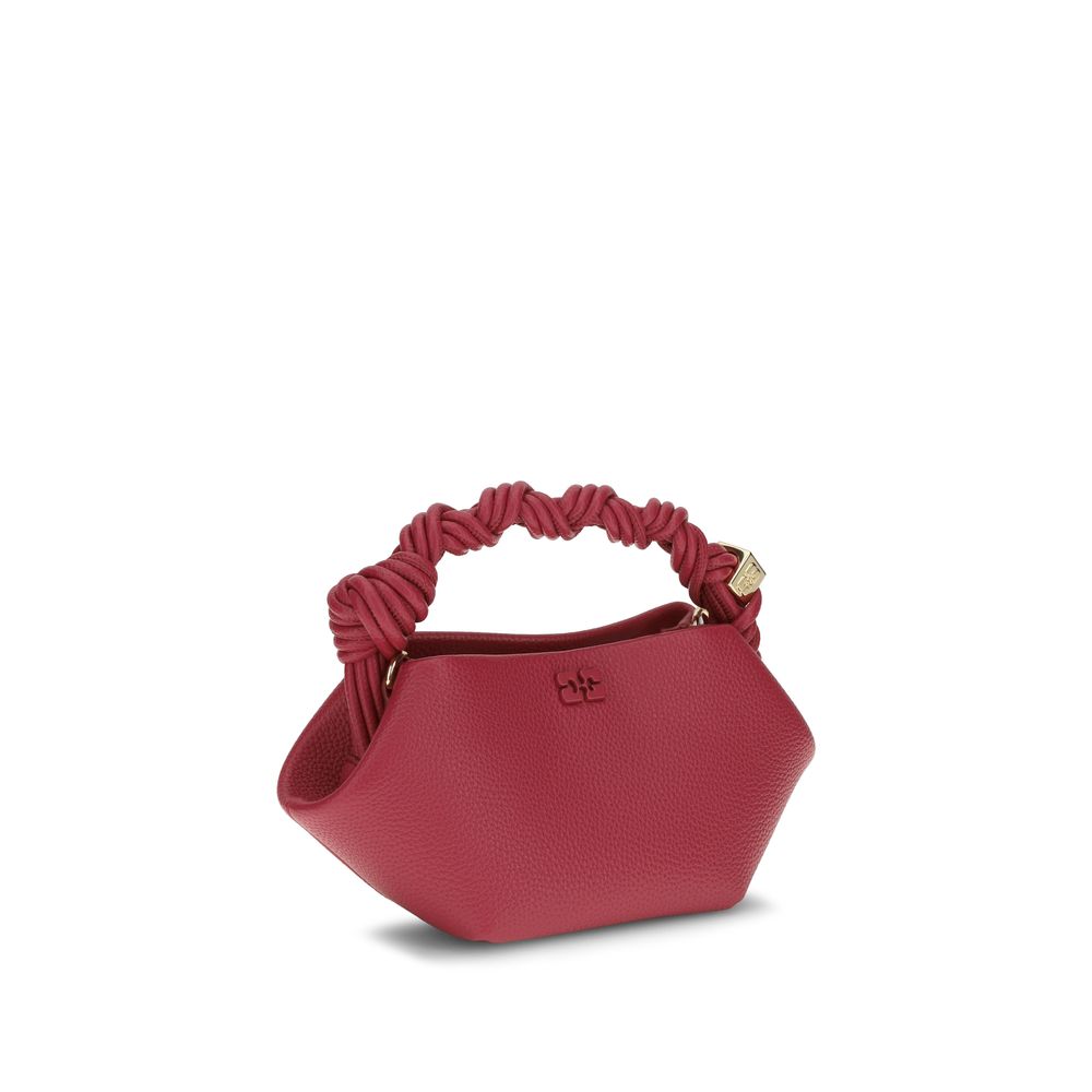 Ganni Red Handbag - Exquisite Grained Leather Luxury Accessory