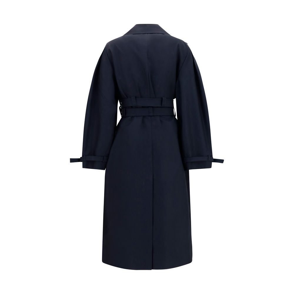 Ganni Black Cotton Trench Coat - Timeless Elegance Redefined