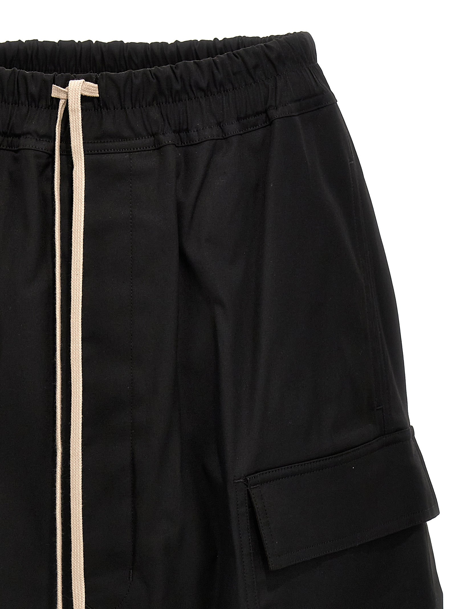 Rick Owens Black Cotton Bermuda Shorts